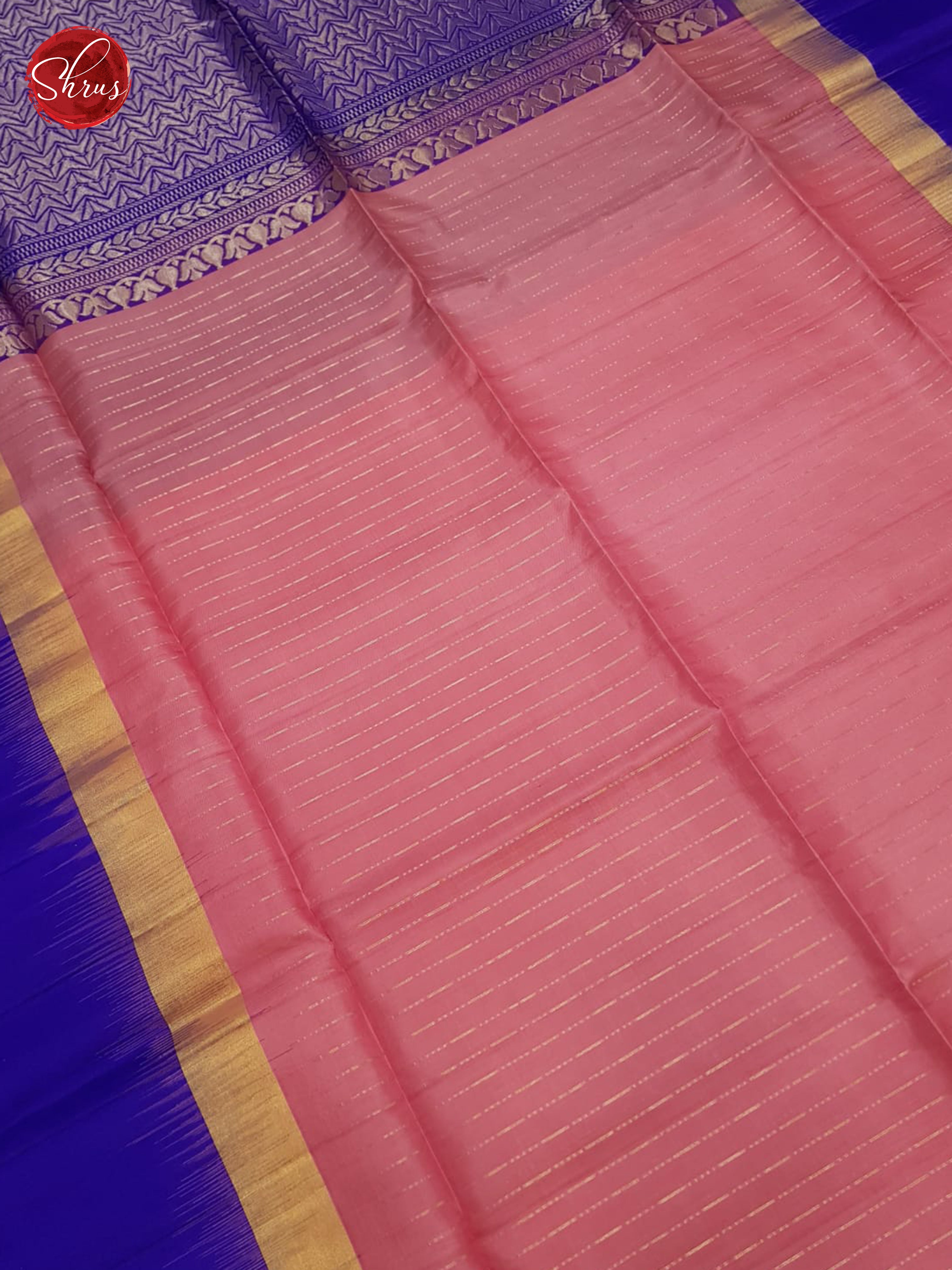 Pink And Blue-Soft Silk saree - Shop on ShrusEternity.com