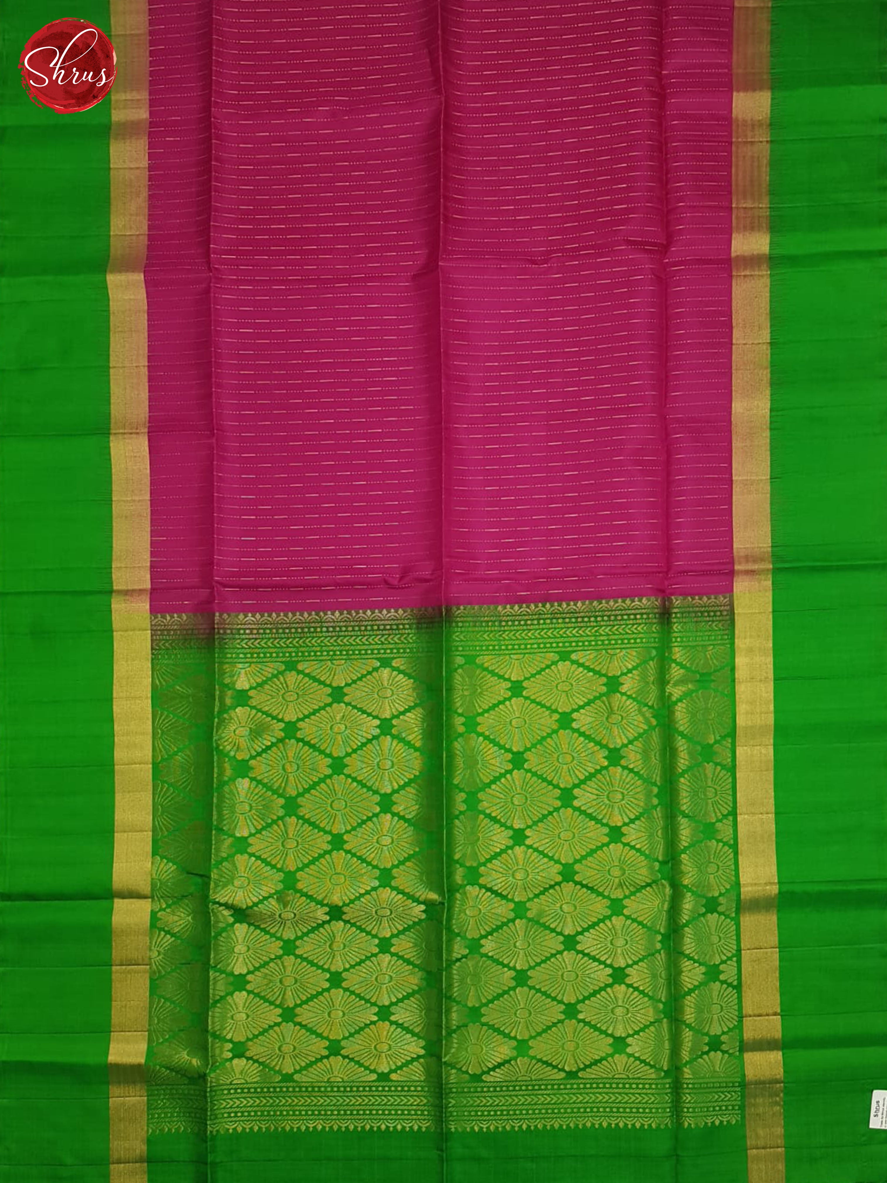 Pink And Green- Soft Silk Saree - Shop on ShrusEternity.com