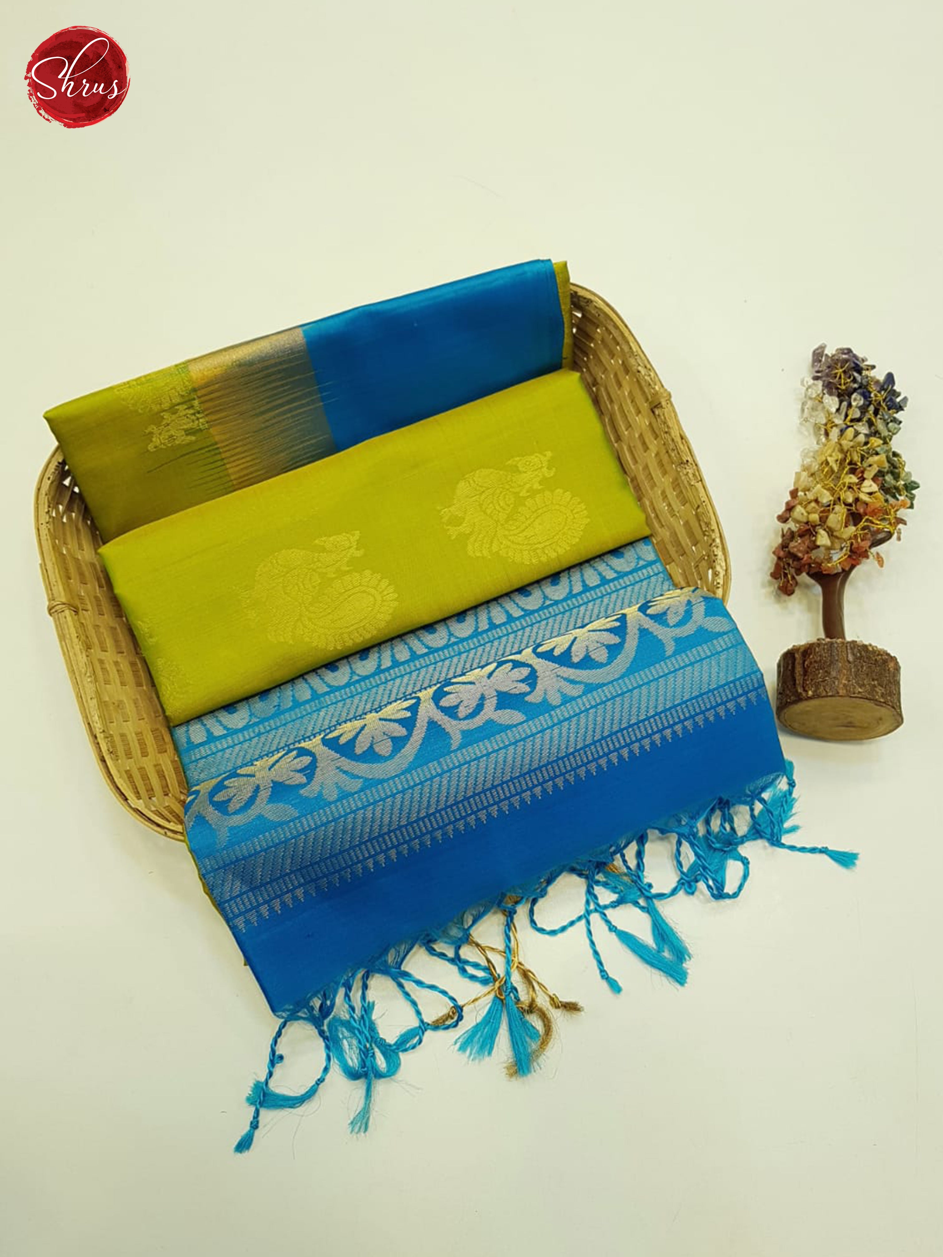 Green And Blue-Soft silk saree - Shop on ShrusEternity.com