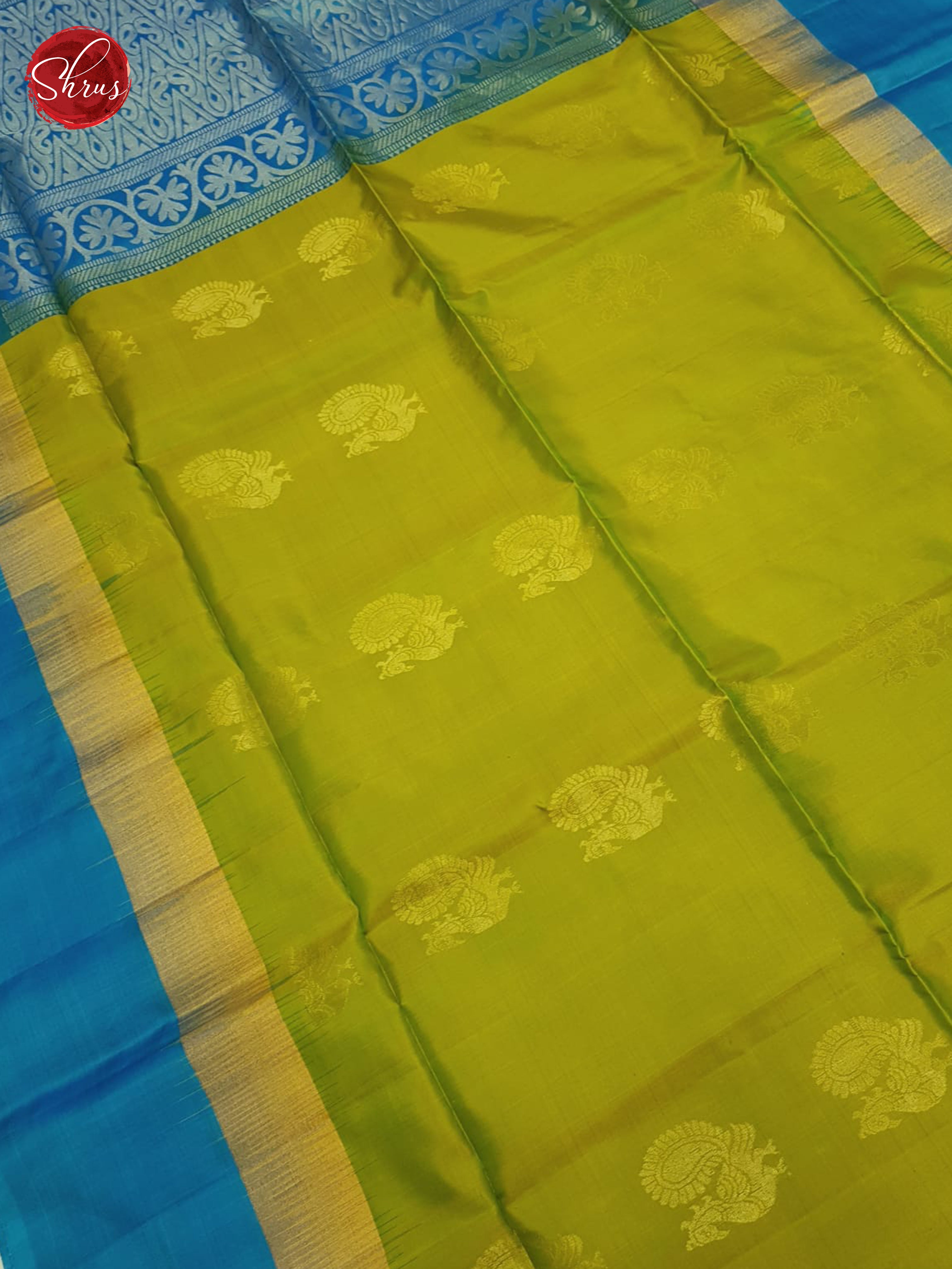 Green And Blue-Soft silk saree - Shop on ShrusEternity.com