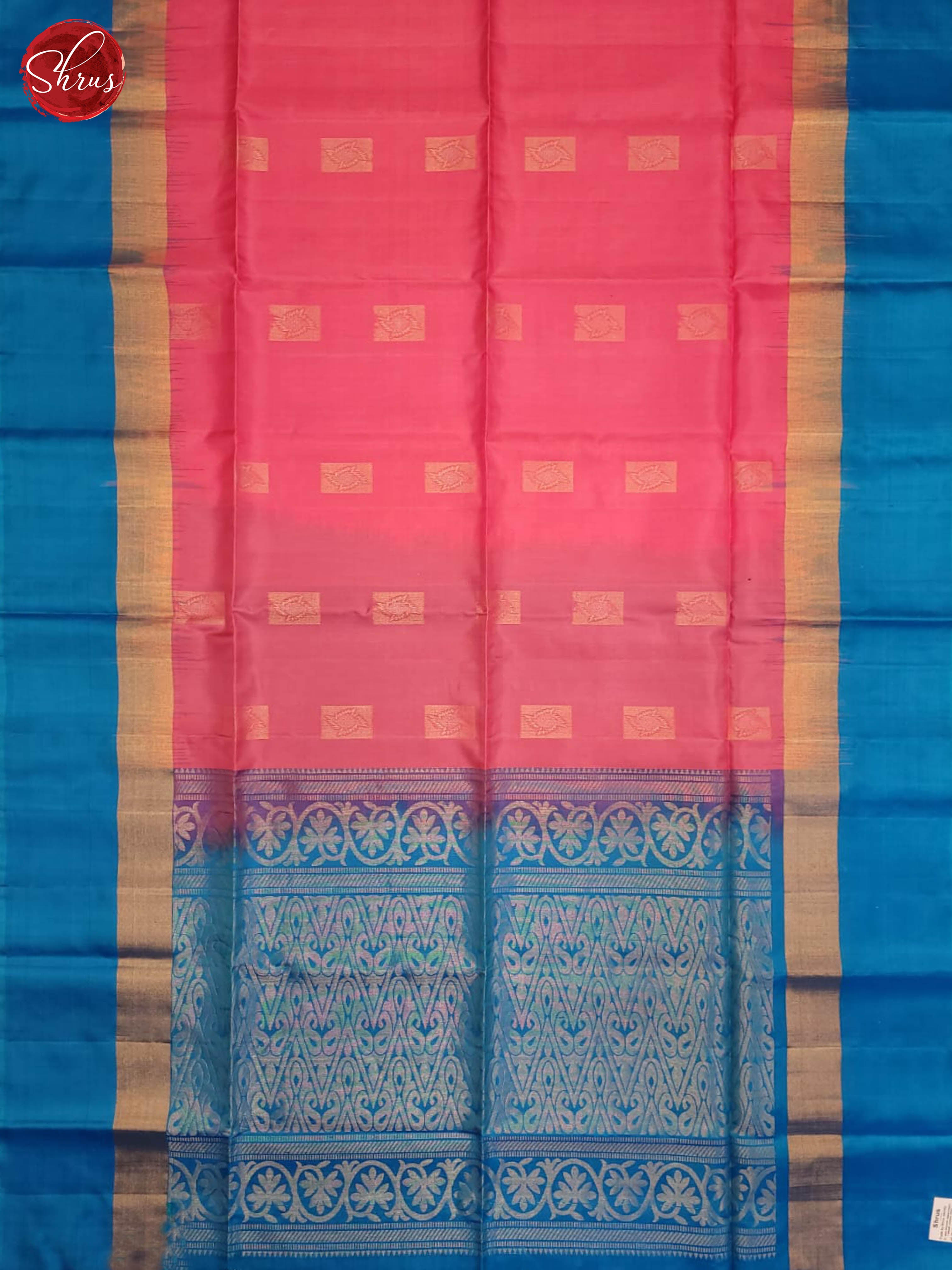 Pink and Blue- Soft Silk Saree - Shop on ShrusEternity.com