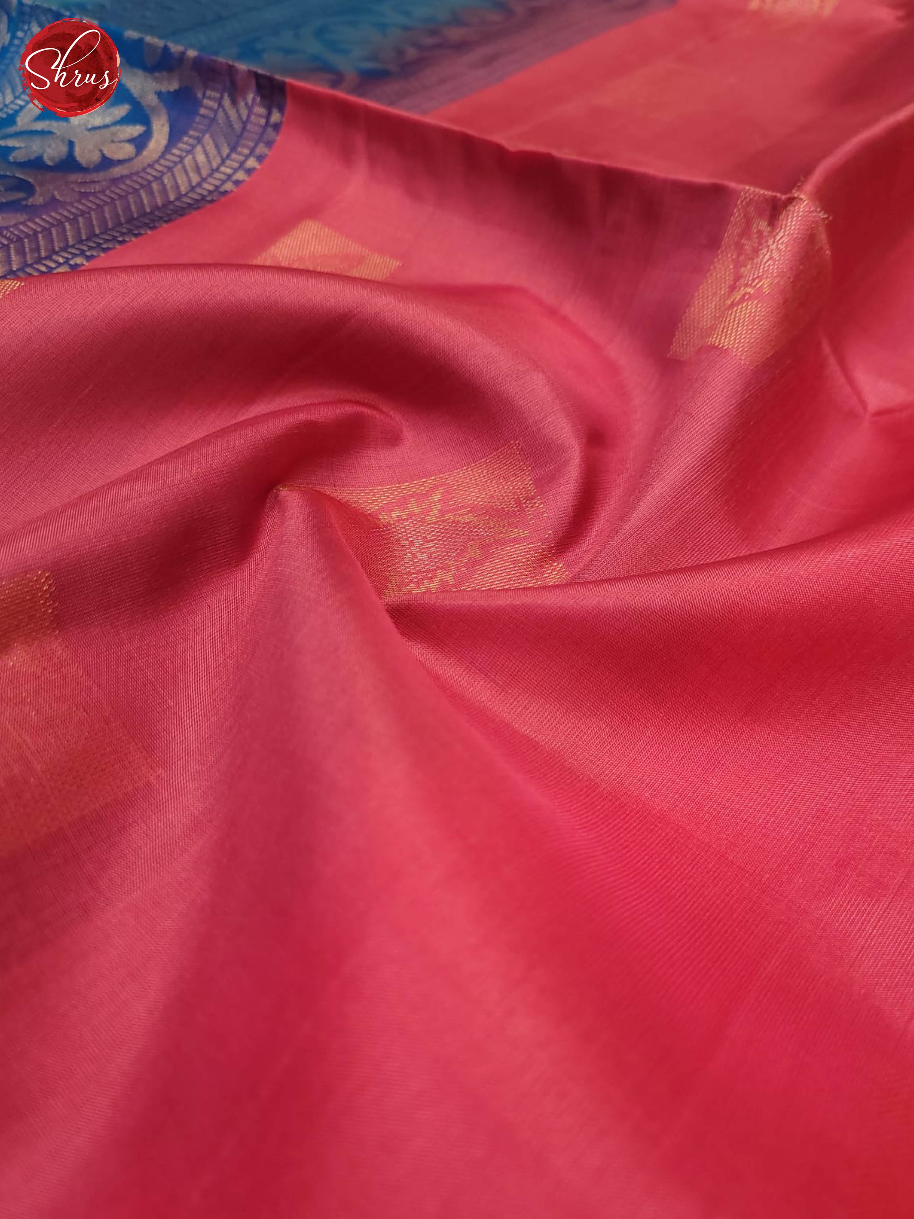 Pink and Blue- Soft Silk Saree - Shop on ShrusEternity.com