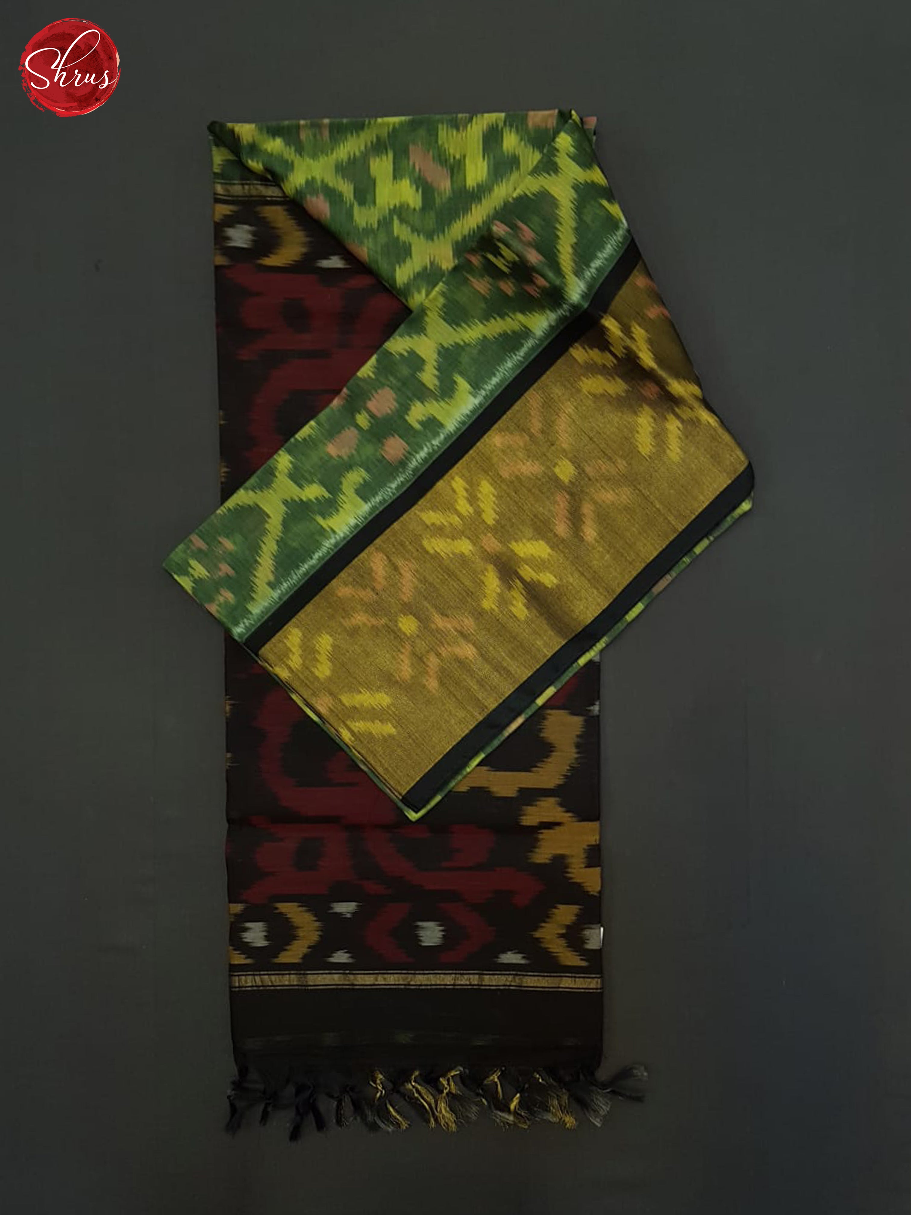 Green And Black-Pochampally Silk Cotton Saree - Shop on ShrusEternity.com