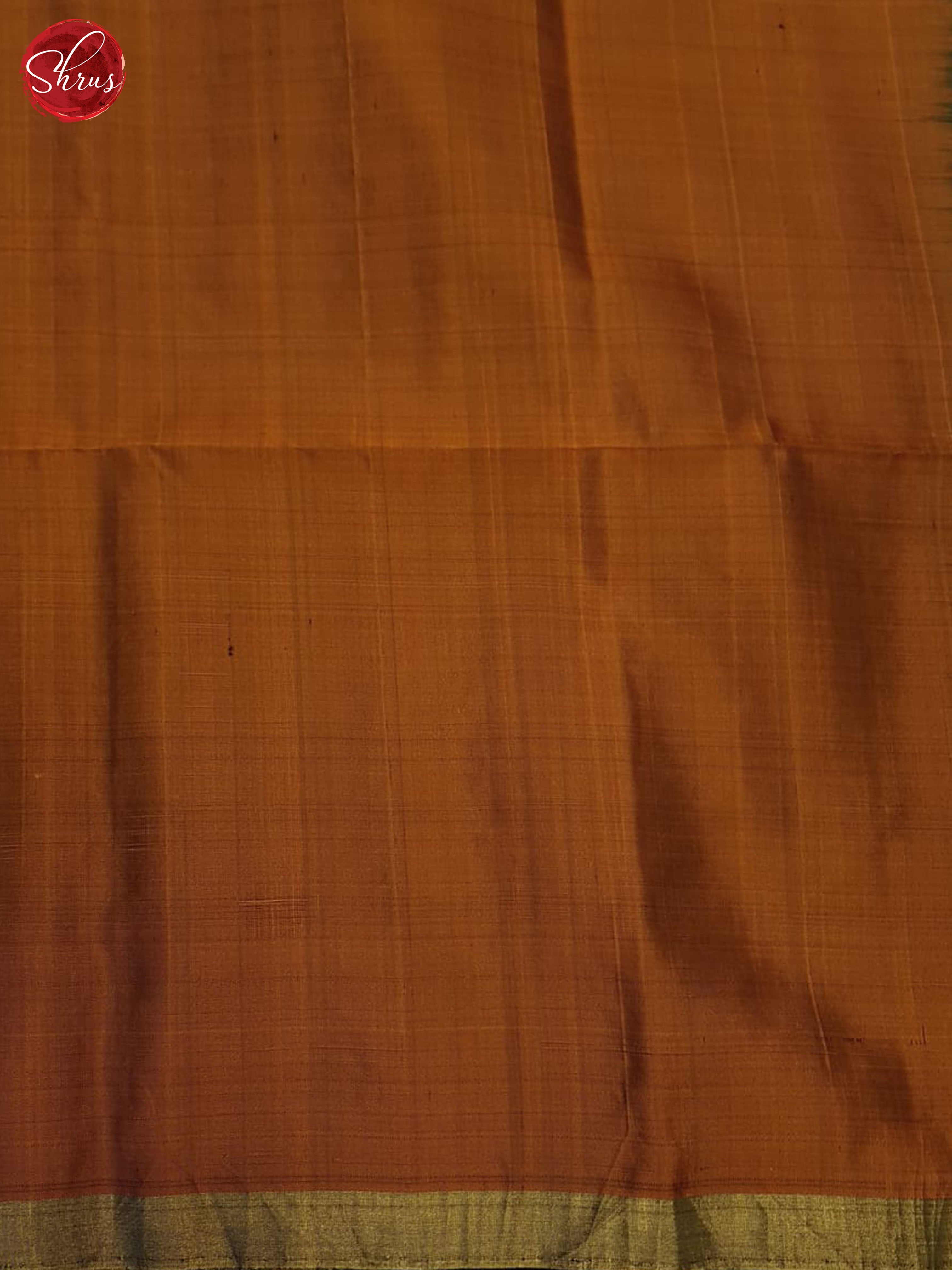 Blue And Brick Orange- Soft Silk Saree - Shop on ShrusEternity.com