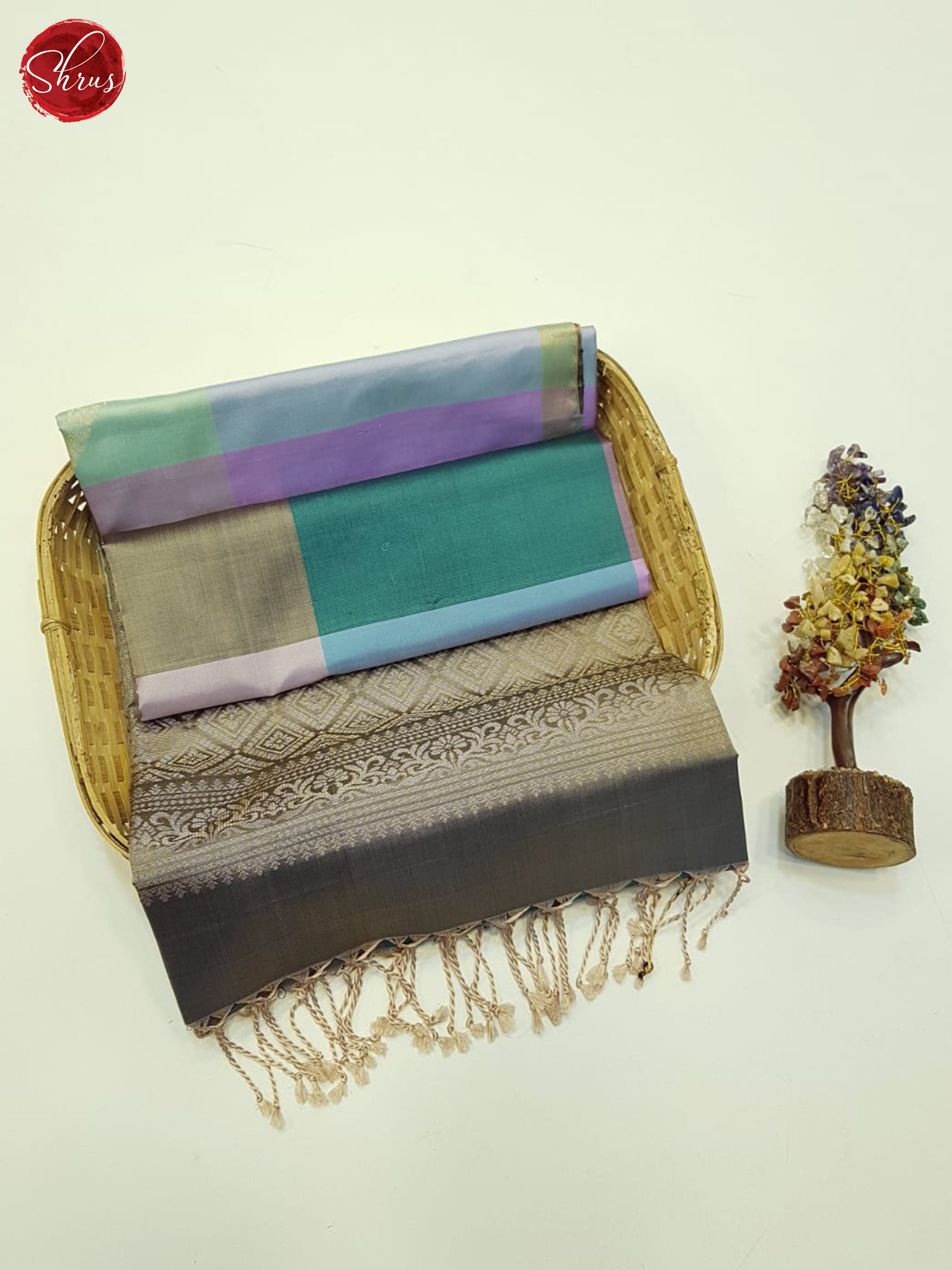 Multicolor and grey - Soft Silk Saree - Shop on ShrusEternity.com
