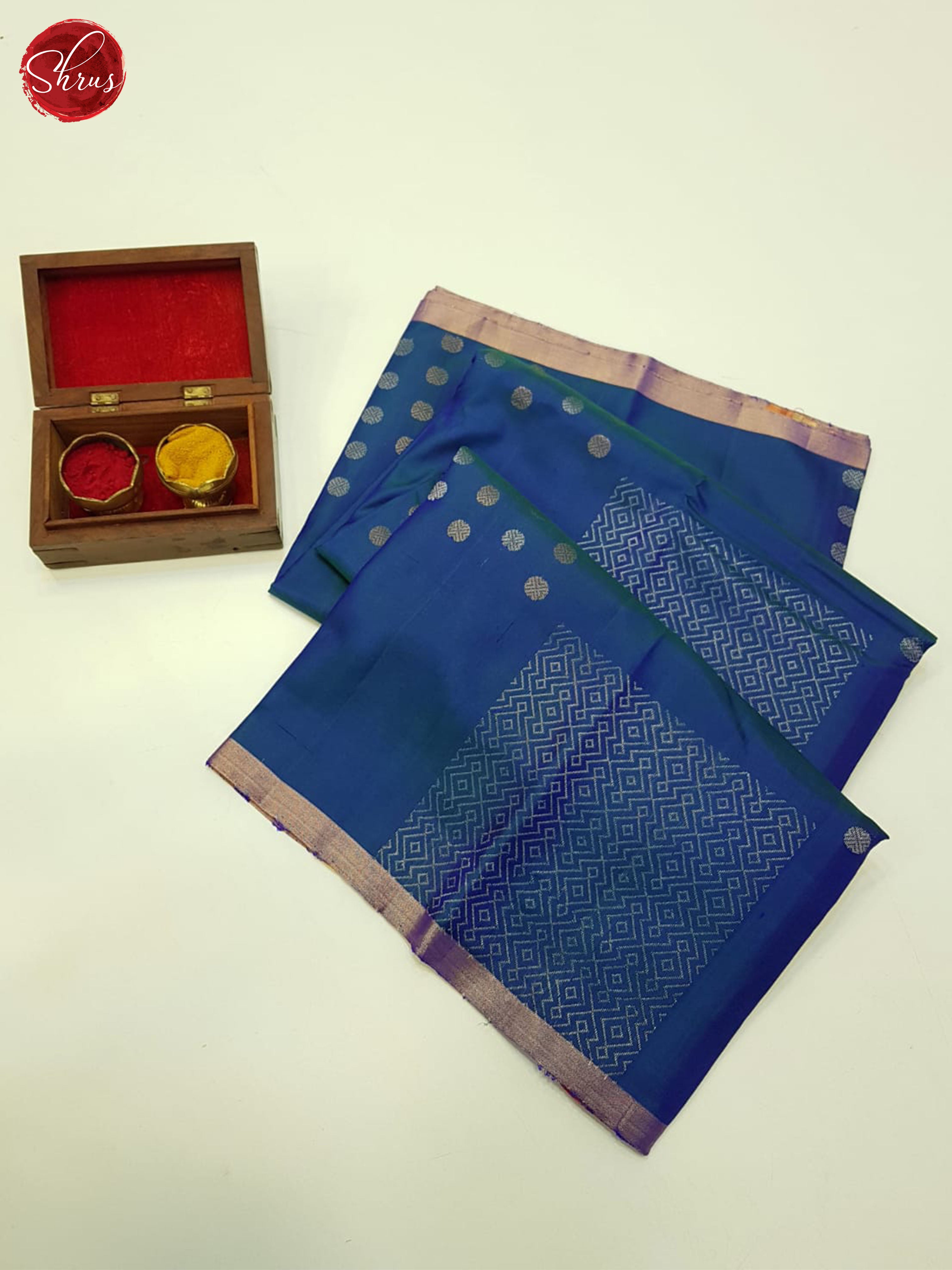 Blue and Red - Soft Silk Saree - Shop on ShrusEternity.com