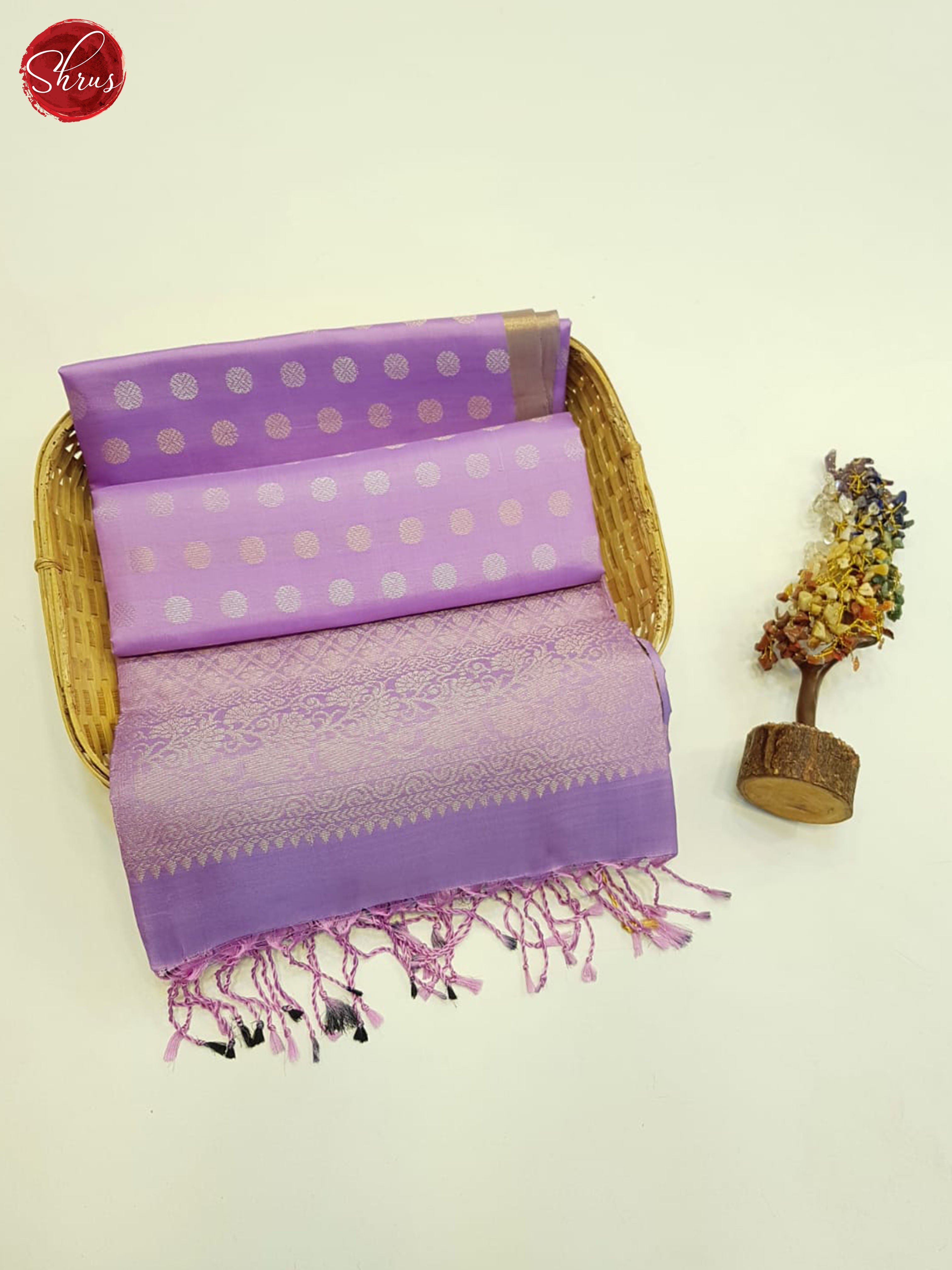 Lavender And Black- Soft silk saree - Shop on ShrusEternity.com