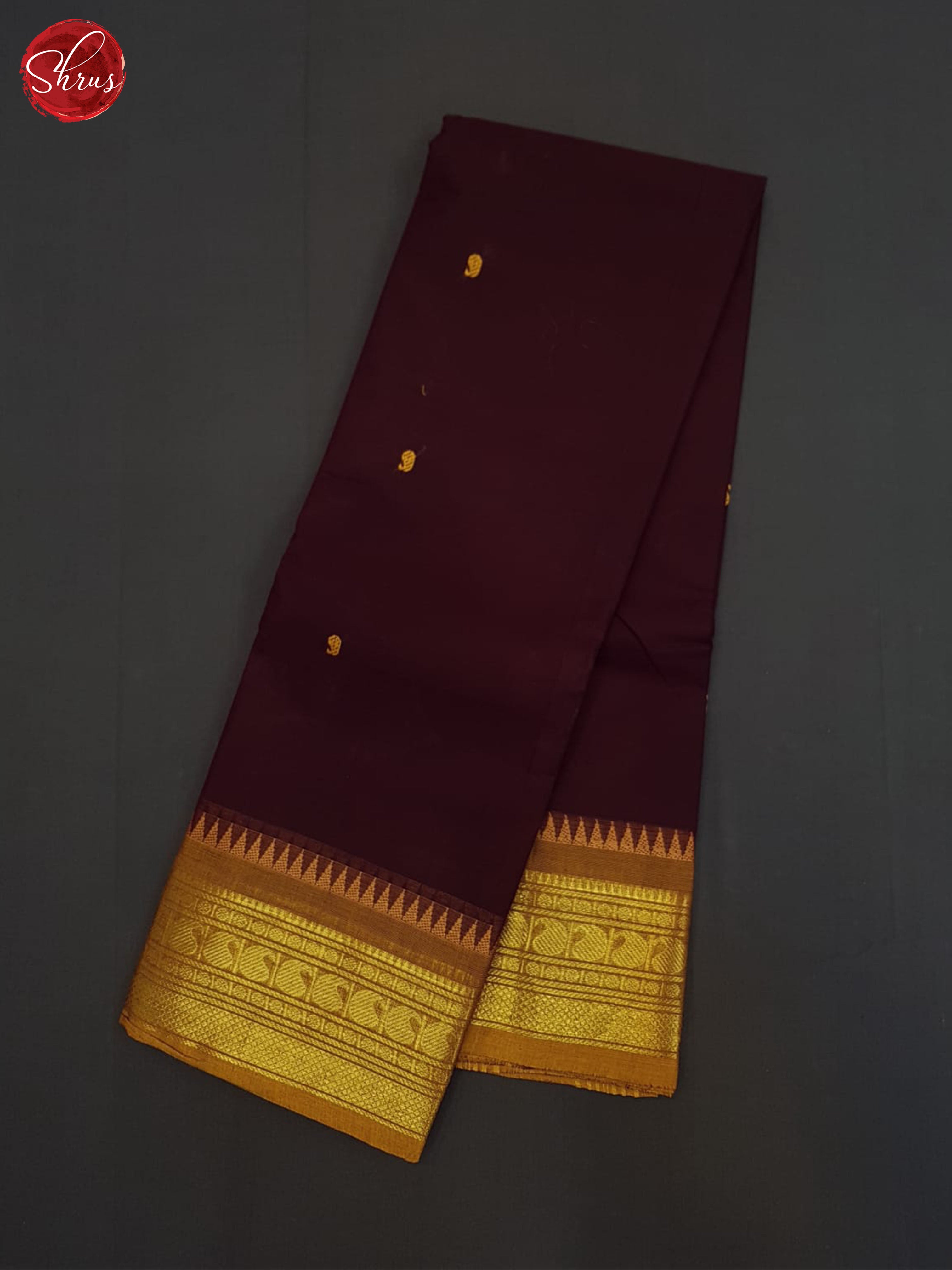 Brown And Mustard- Chettinad Cotton Saree - Shop on ShrusEternity.com