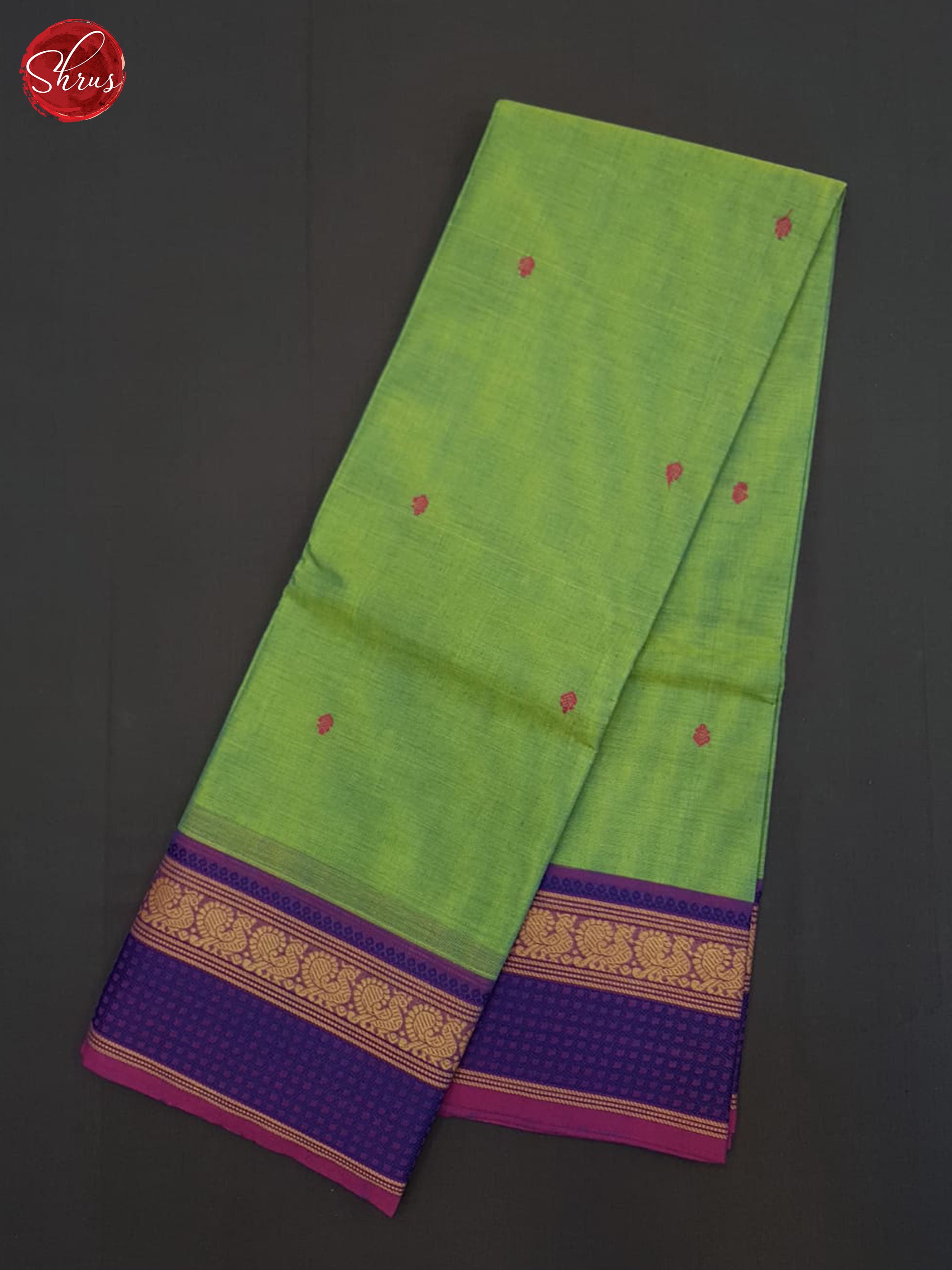 Green And Purple-Chettinad Cotton saree - Shop on ShrusEternity.com