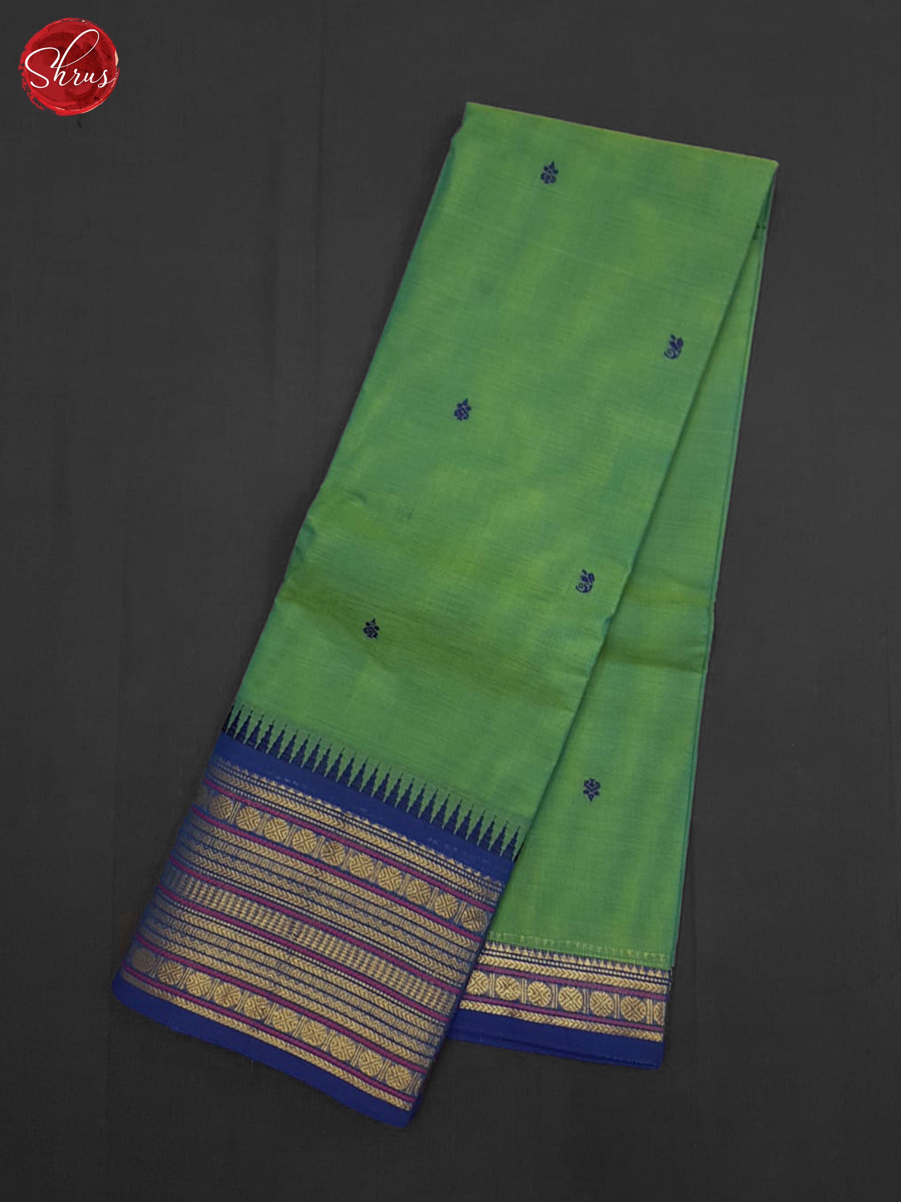 Green And Blue- Chettinad Cotton Saree - Shop on ShrusEternity.com
