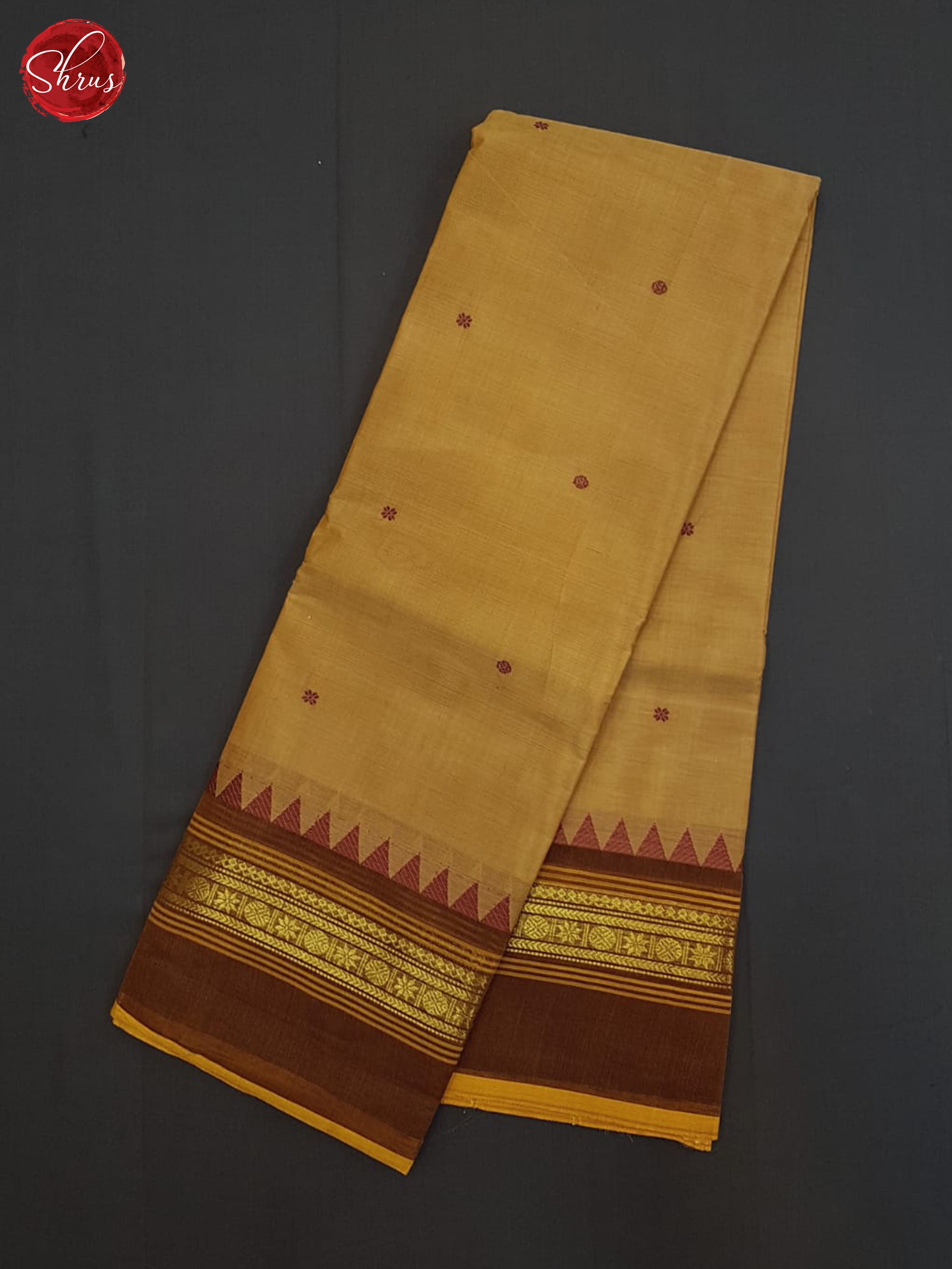 light Brown And Dark Brown- Chettinad Cotton Saree - Shop on ShrusEternity.com