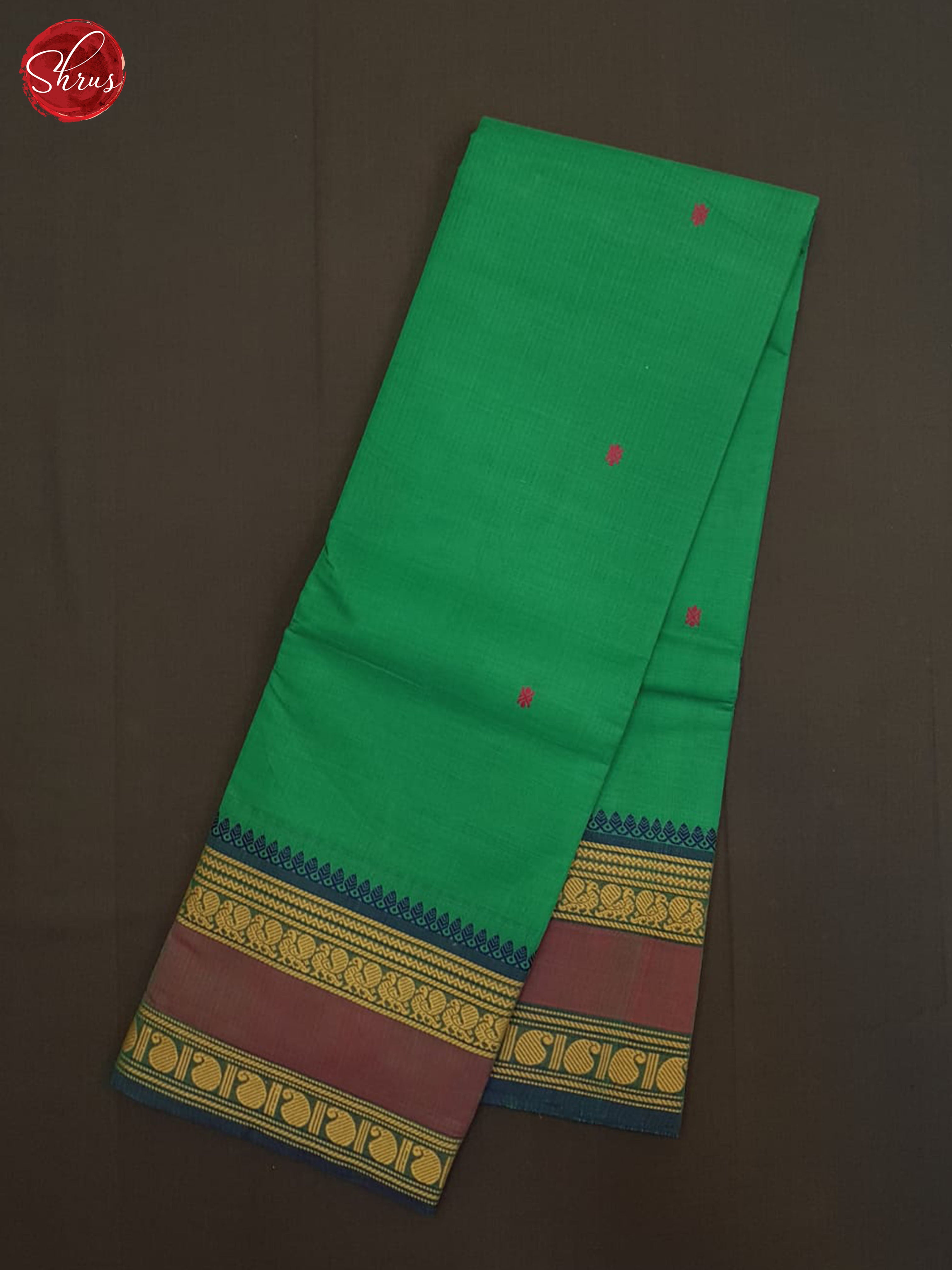 Green And Blue- Chettinad Cotton Saree - Shop on ShrusEternity.com
