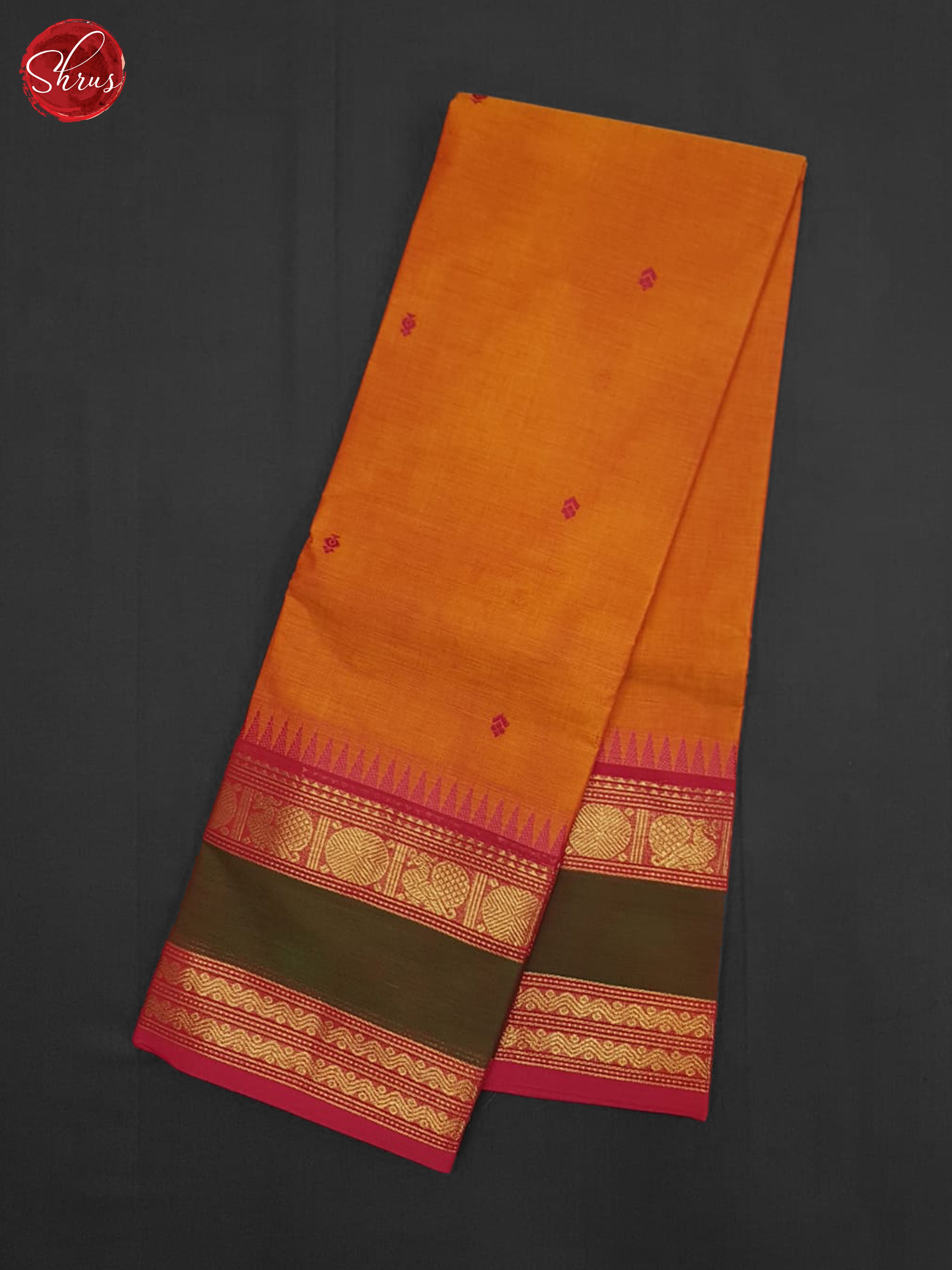 Orange And Pink- Chettinad Cotton Saree - Shop on ShrusEternity.com