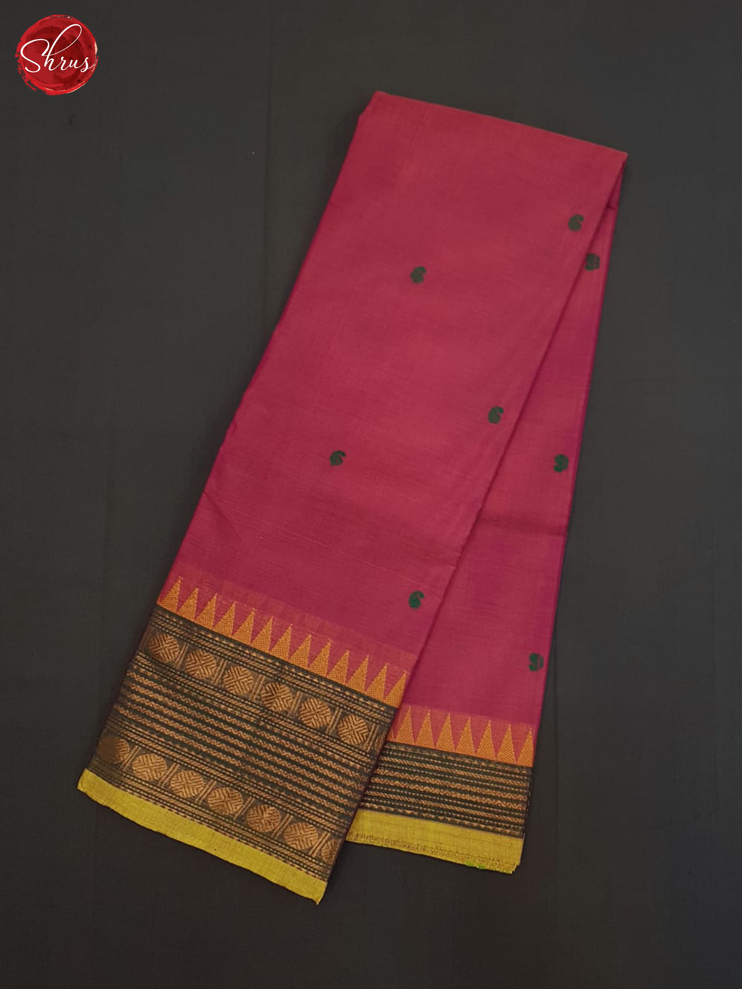 Rani Pink And Yellow- Chettinad Cotton Saree - Shop on ShrusEternity.com