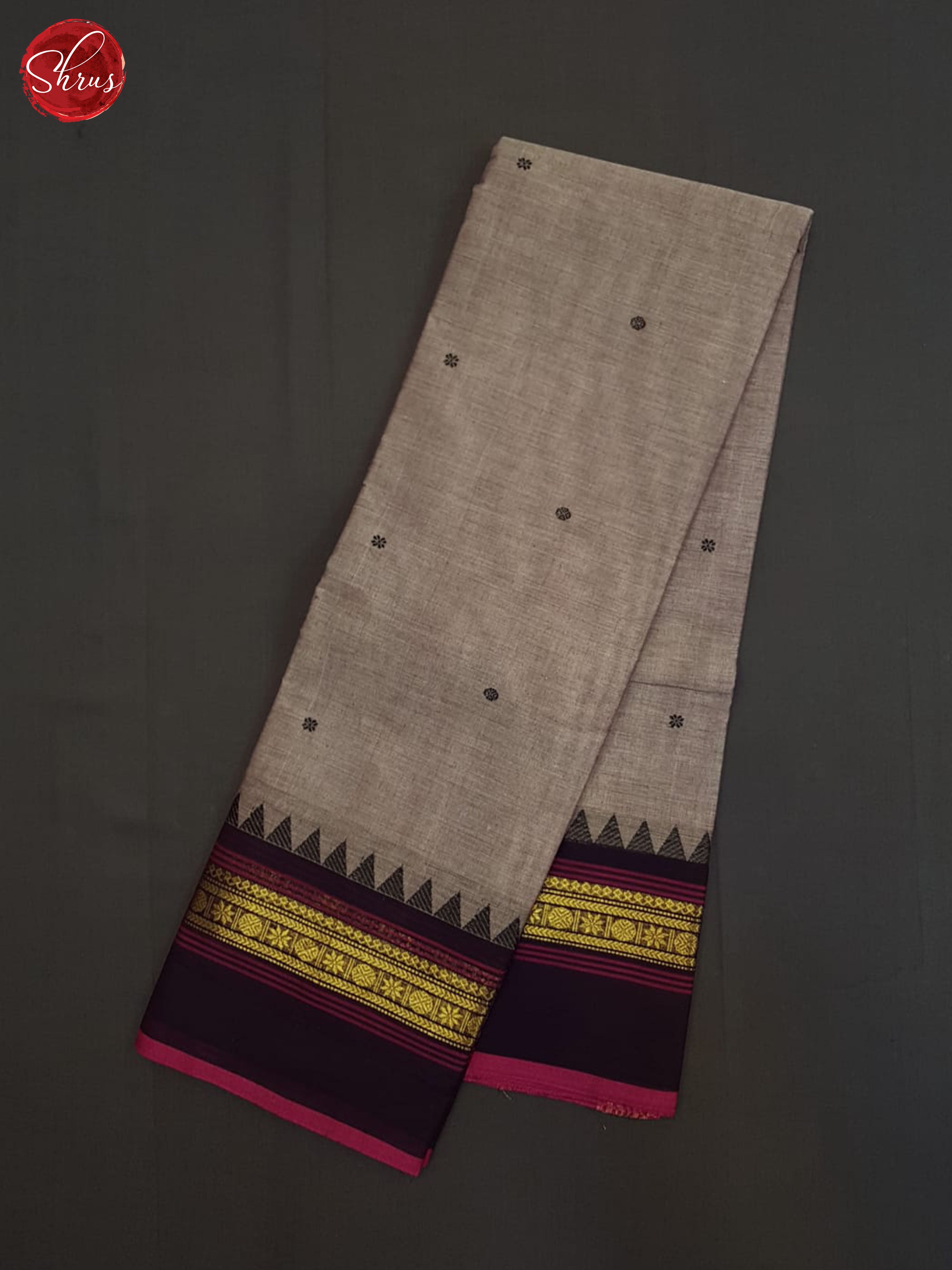 Double Shaded Grey And black - Chettinad cotton saree - Shop on ShrusEternity.com