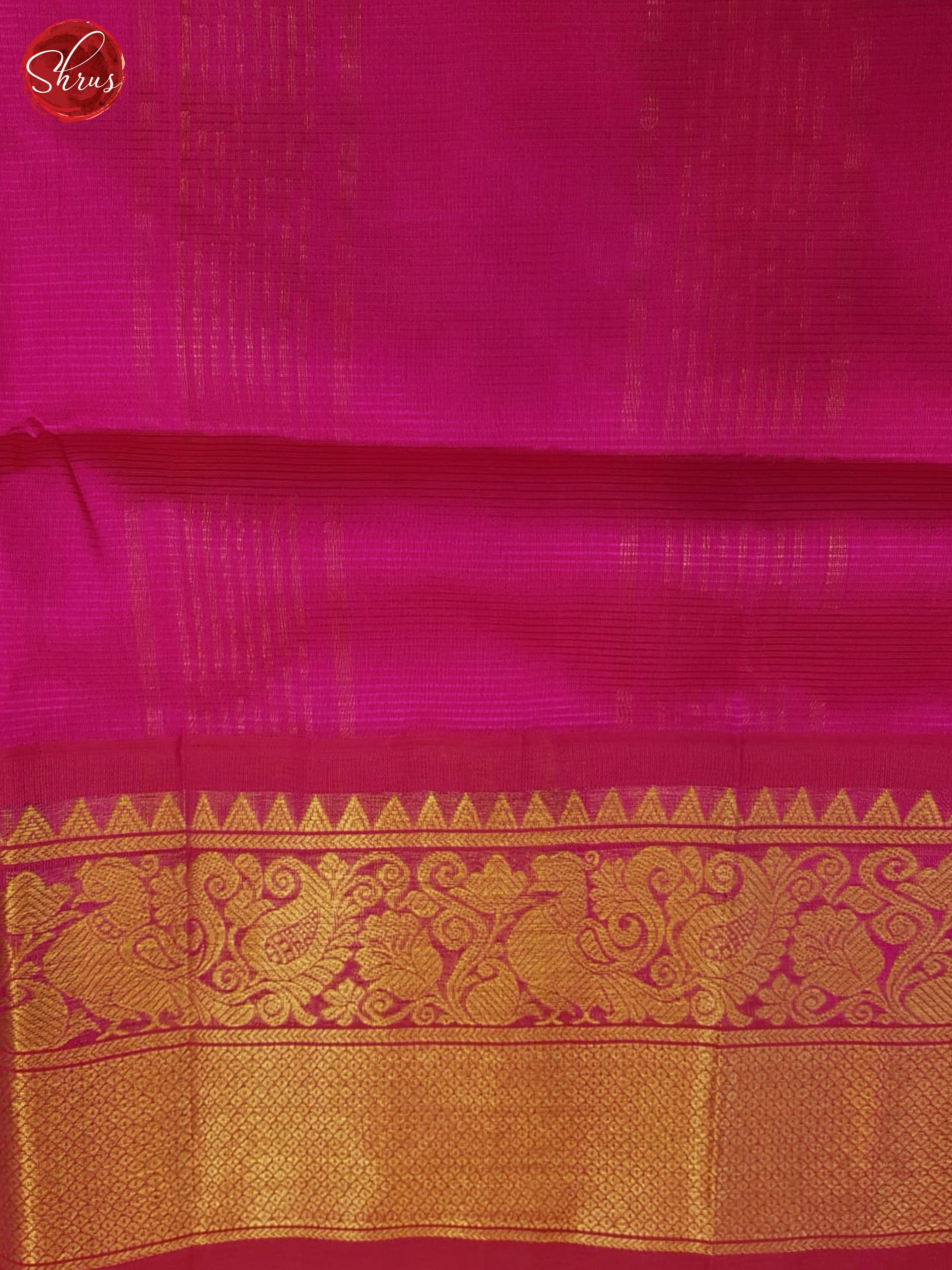 Cream And Pink-Silk cotton Saree - Shop on ShrusEternity.com