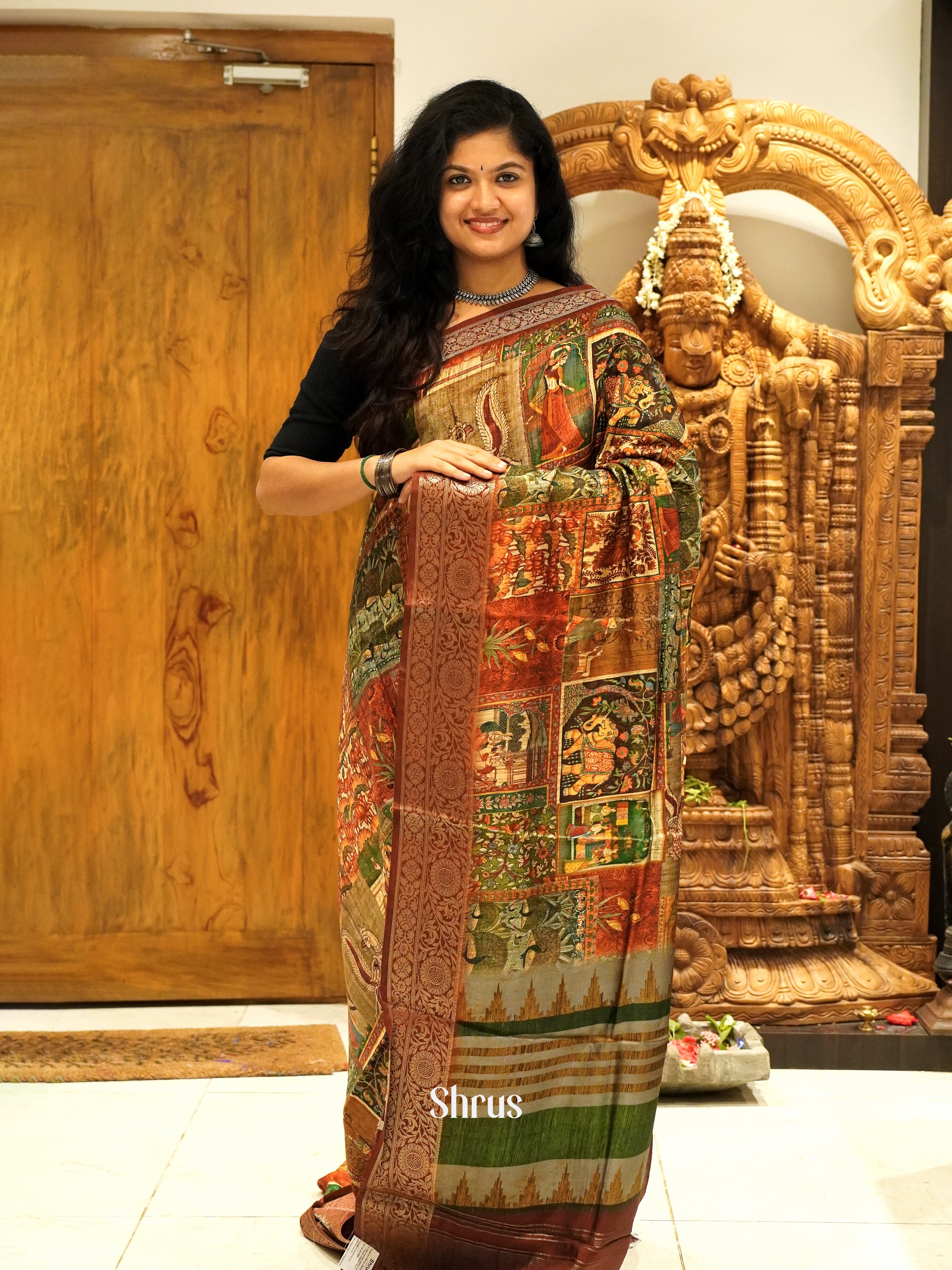 Araku Maroon(Single tone)-Semi Crepe saree - Shop on ShrusEternity.com
