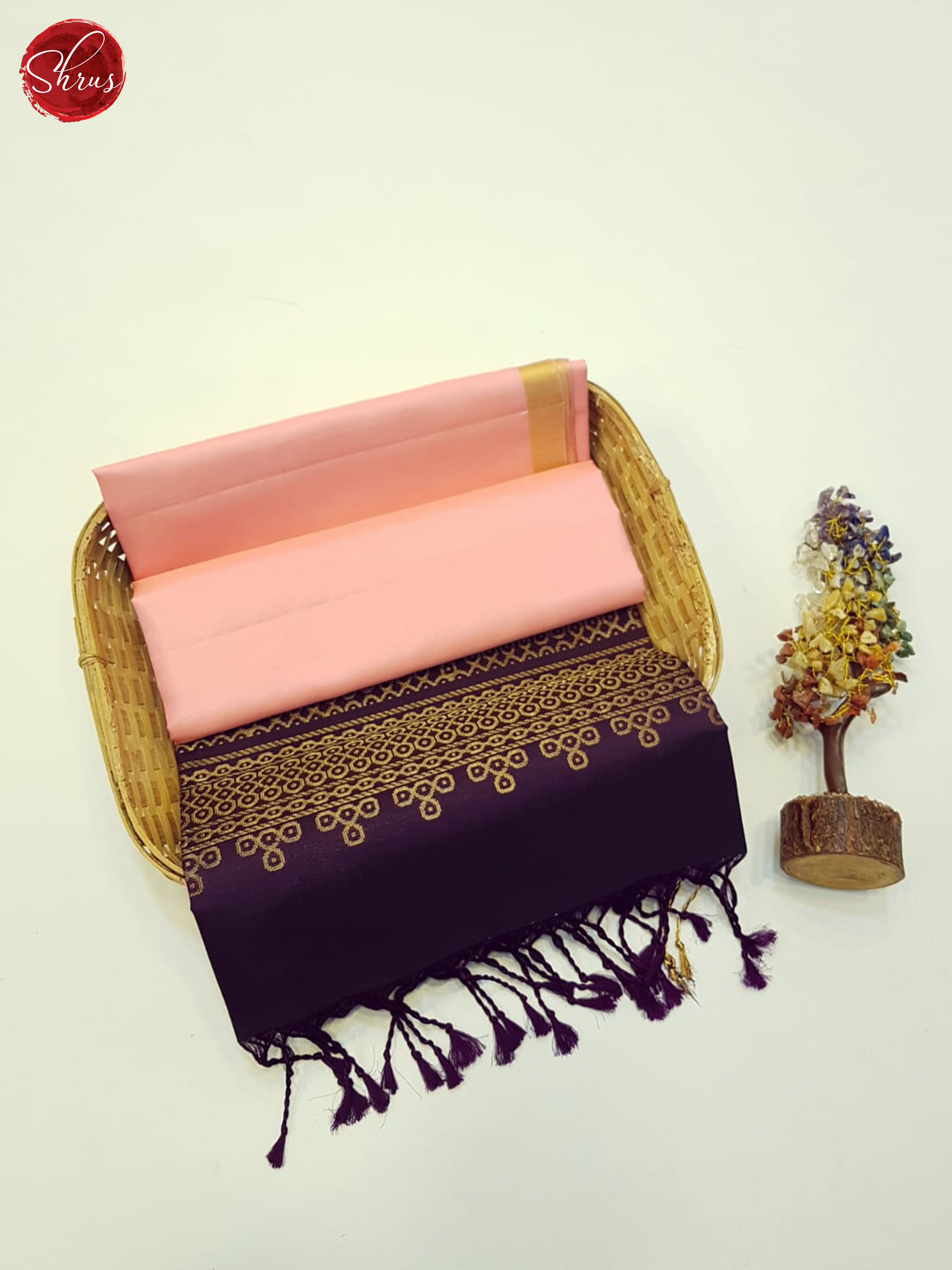 Candy Pink and Deep wine- Soft Silk Saree - Shop on ShrusEternity.com