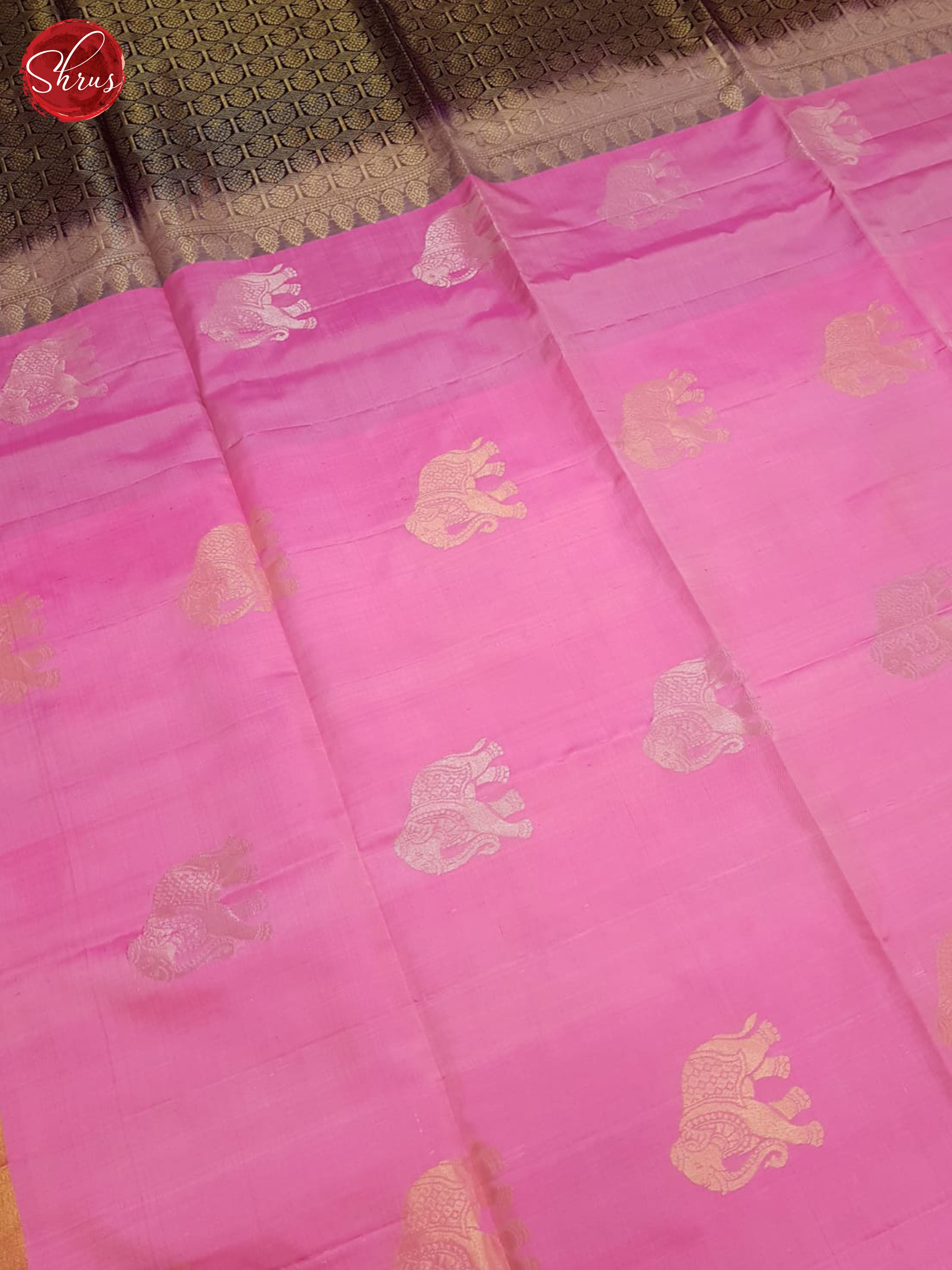 Pink and Brown - Soft Silk Saree - Shop on ShrusEternity.com