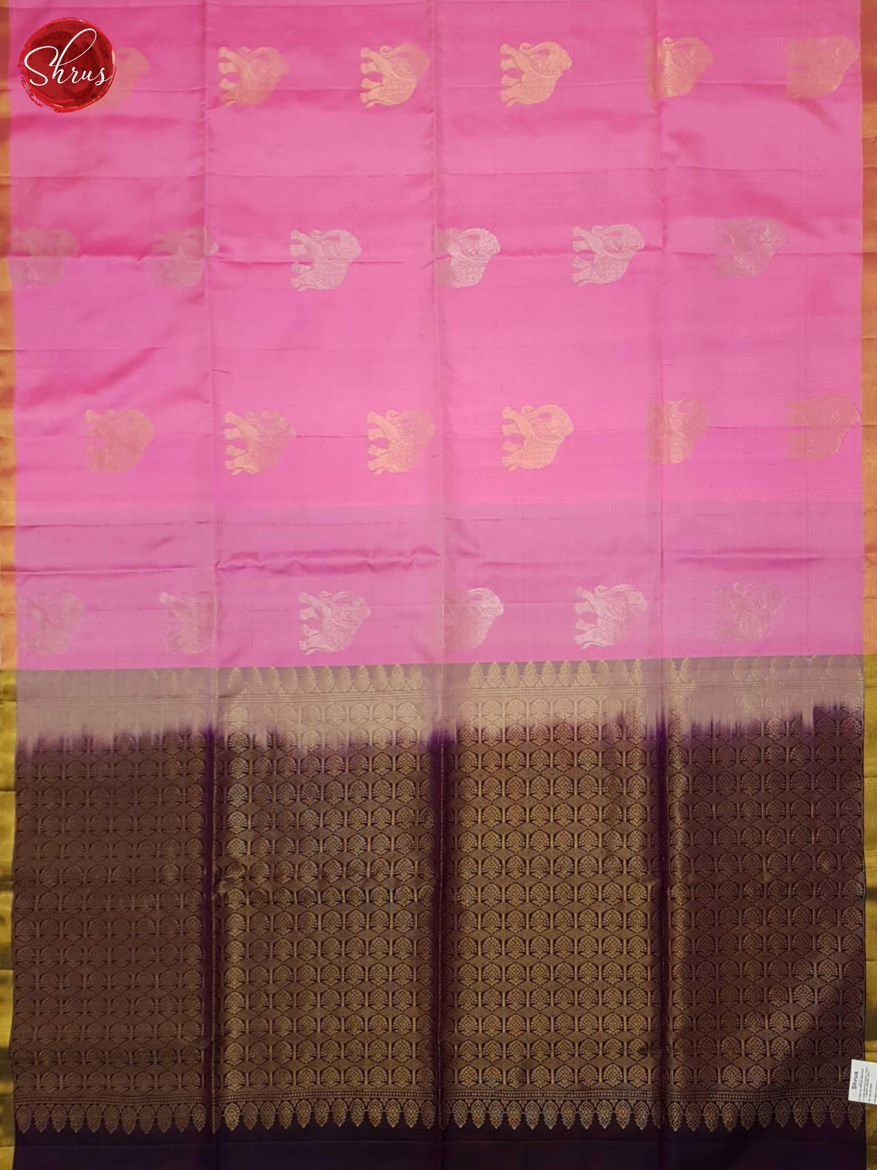 Pink and Brown - Soft Silk Saree - Shop on ShrusEternity.com