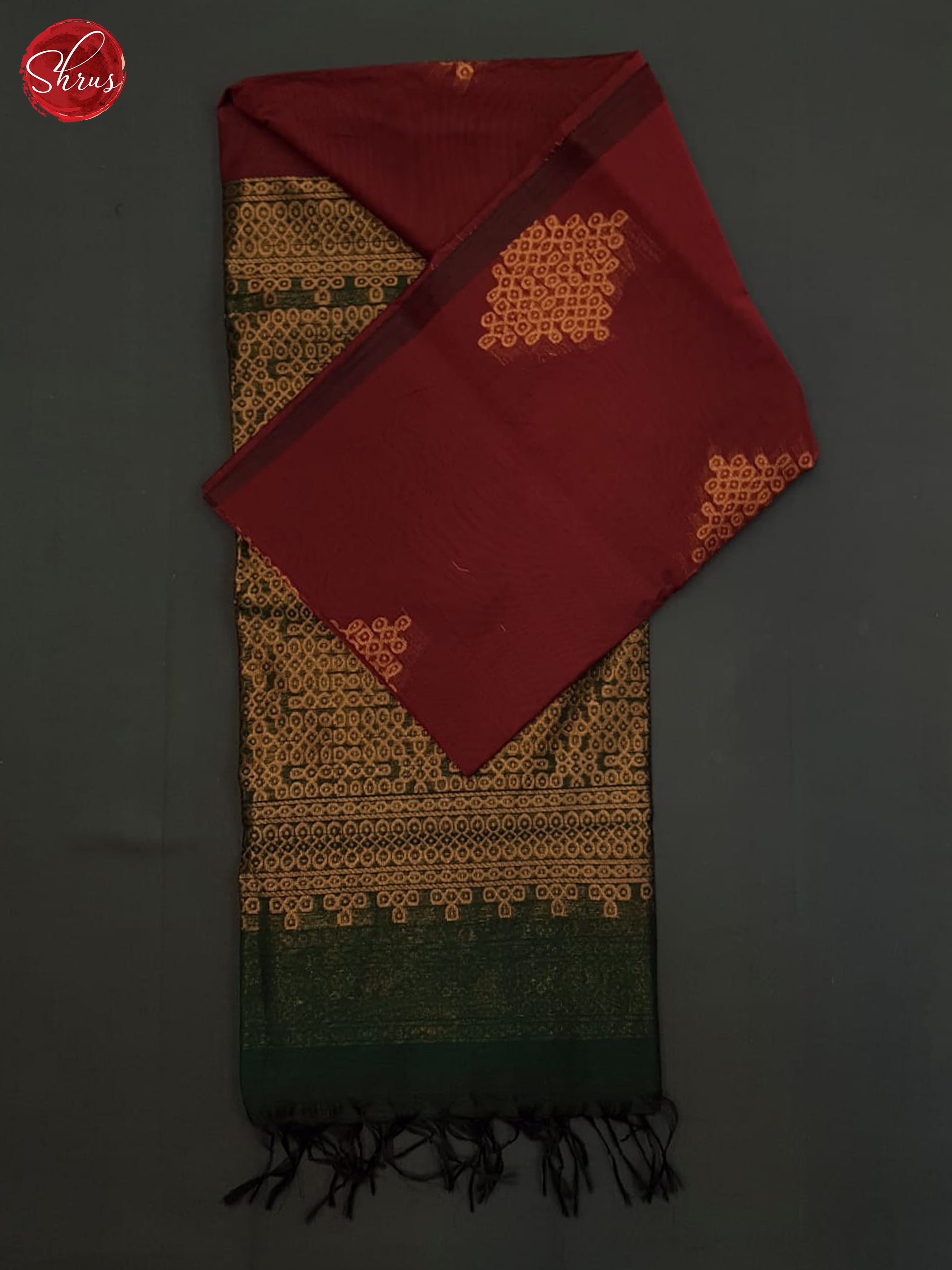 Araku Maroon And Green-Semi Silk Cotton saree - Shop on ShrusEternity.com