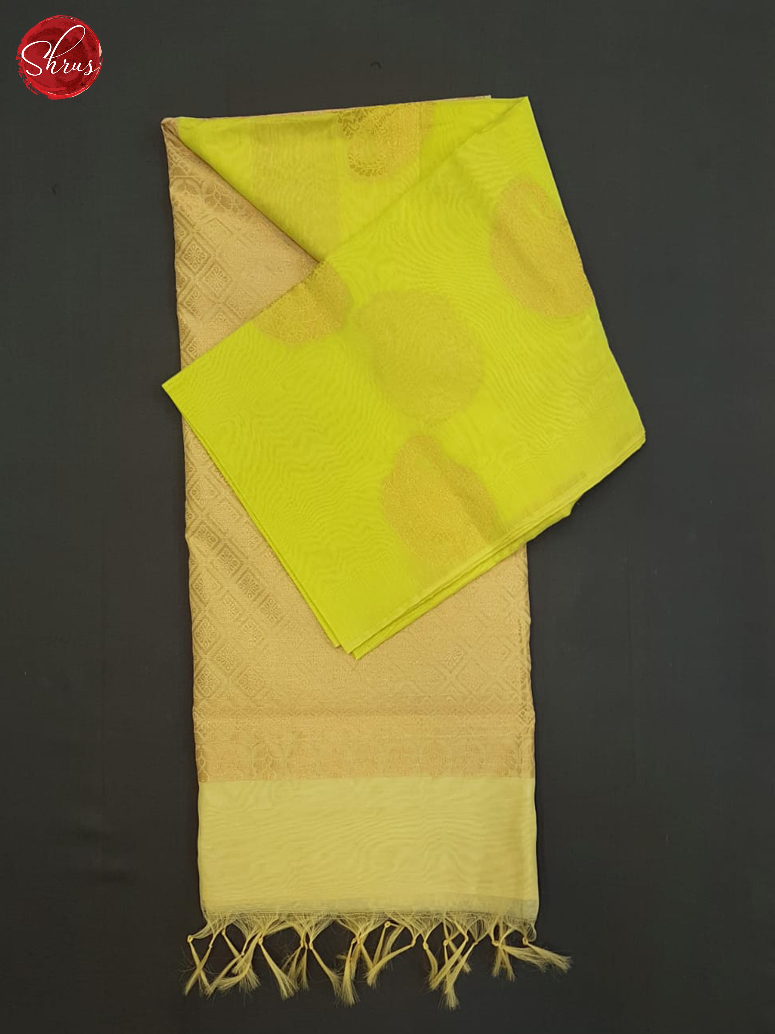 Green And Beige- Semi Silk Cotton Saree - Shop on ShrusEternity.com