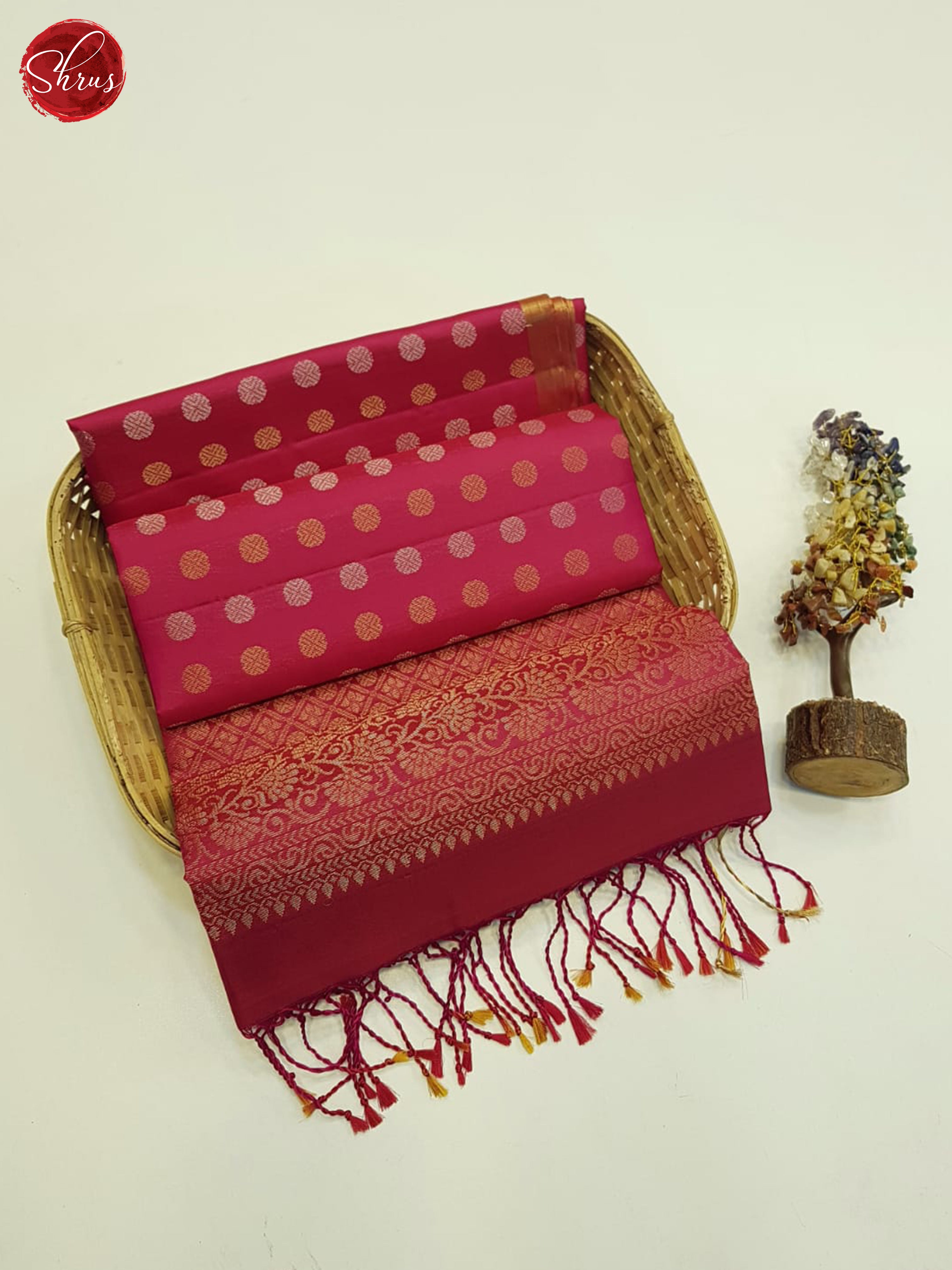 Pink And Green-Soft silk saree - Shop on ShrusEternity.com