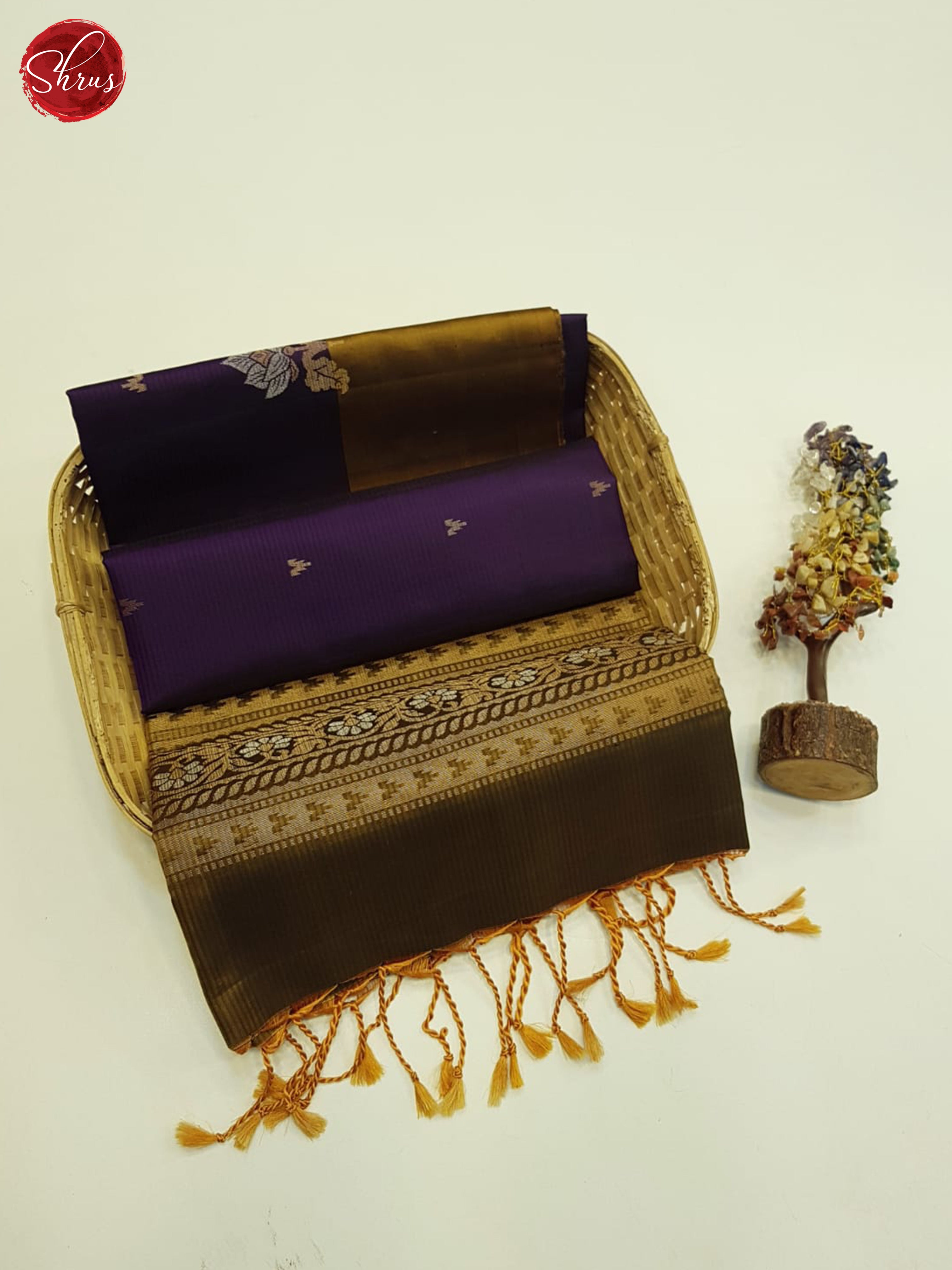 Jamun Fruit And Mehandi Green- Soft silk saree - Shop on ShrusEternity.com