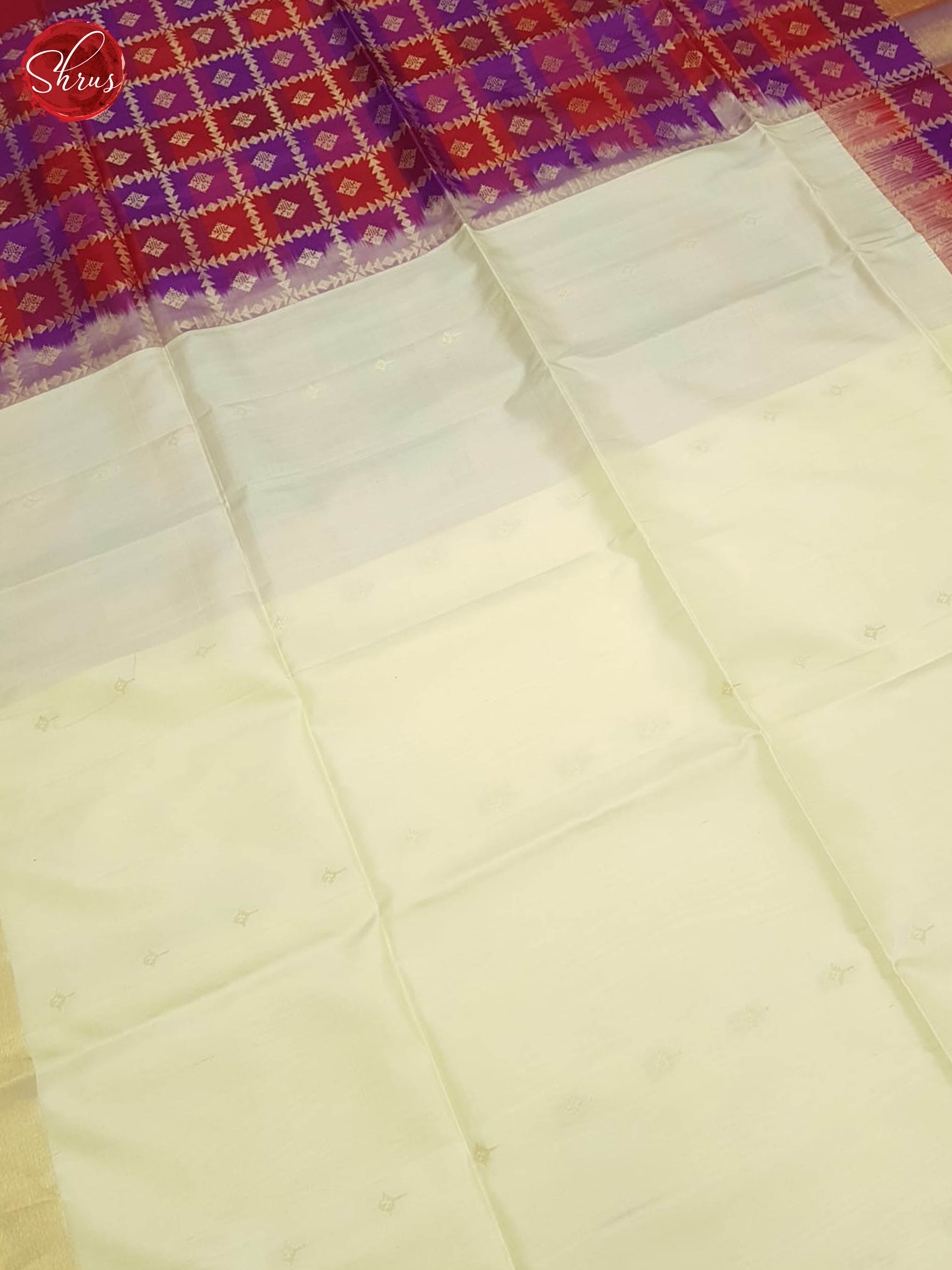 Cream And Red-Soft silk saree - Shop on ShrusEternity.com