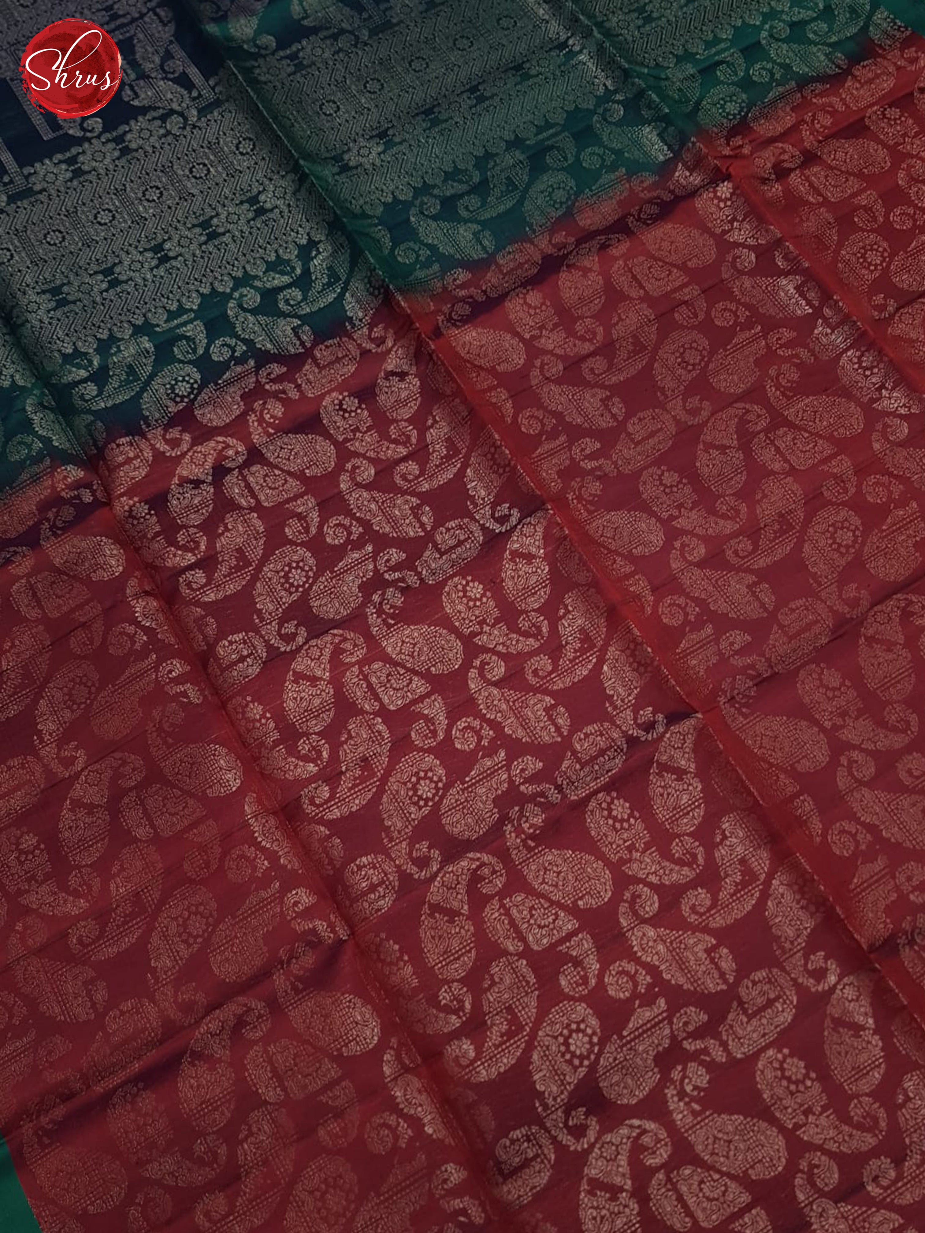 Maroon And Green-Soft silk saree - Shop on ShrusEternity.com