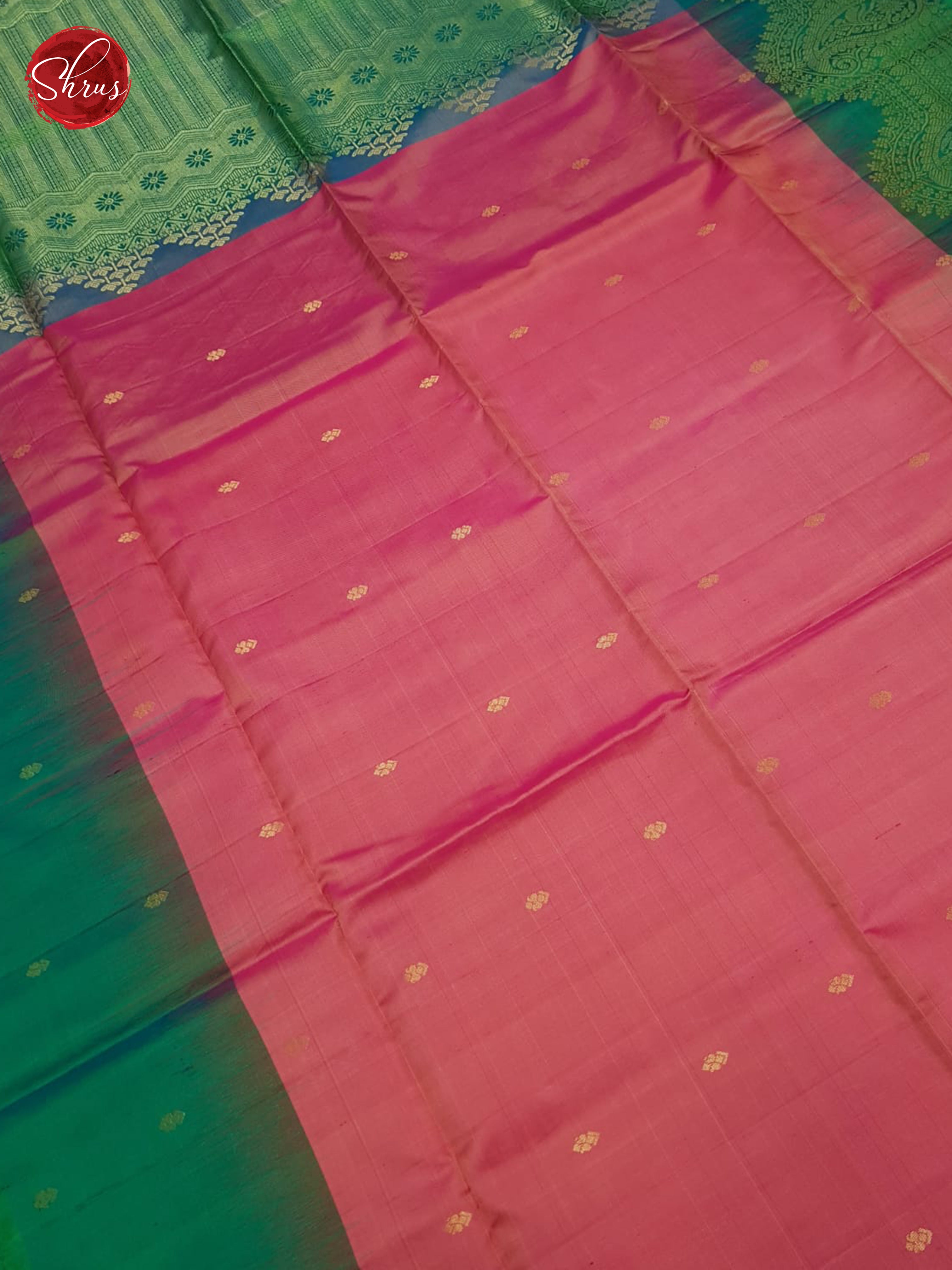 Pink And Green-Soft silk saree - Shop on ShrusEternity.com
