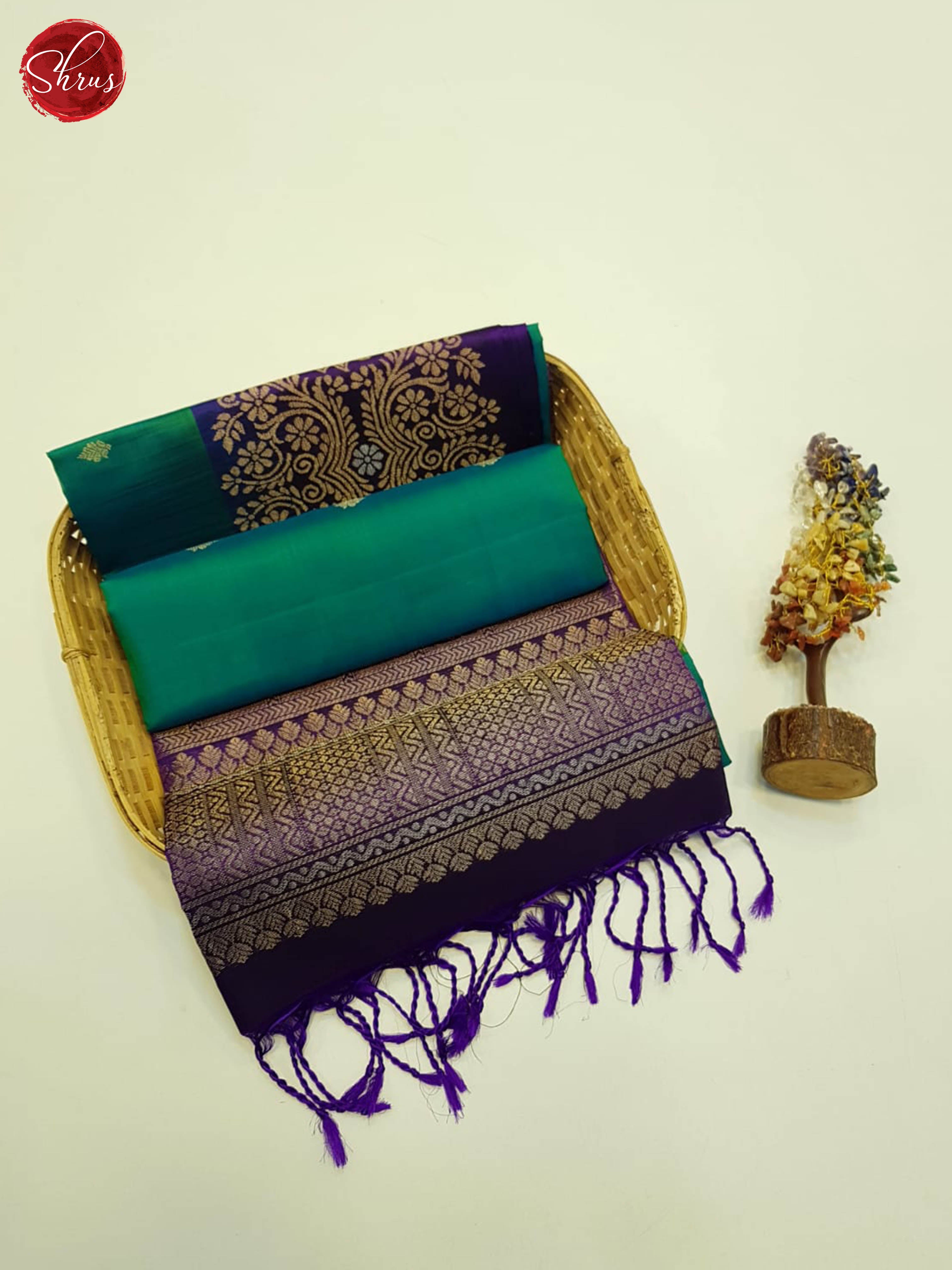 Green And Purple-Soft silk saree - Shop on ShrusEternity.com