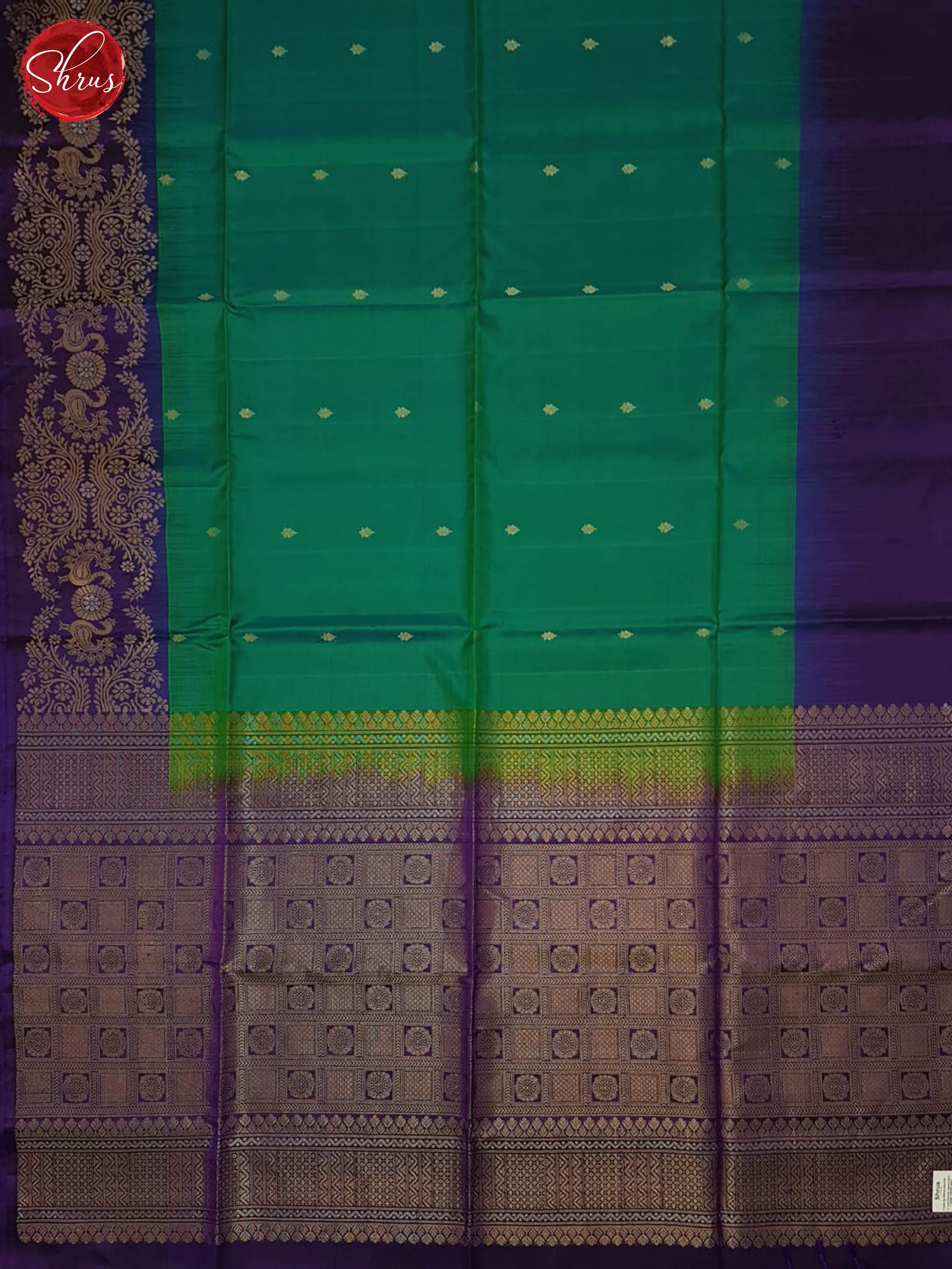 Green And Purple-Soft silk saree - Shop on ShrusEternity.com