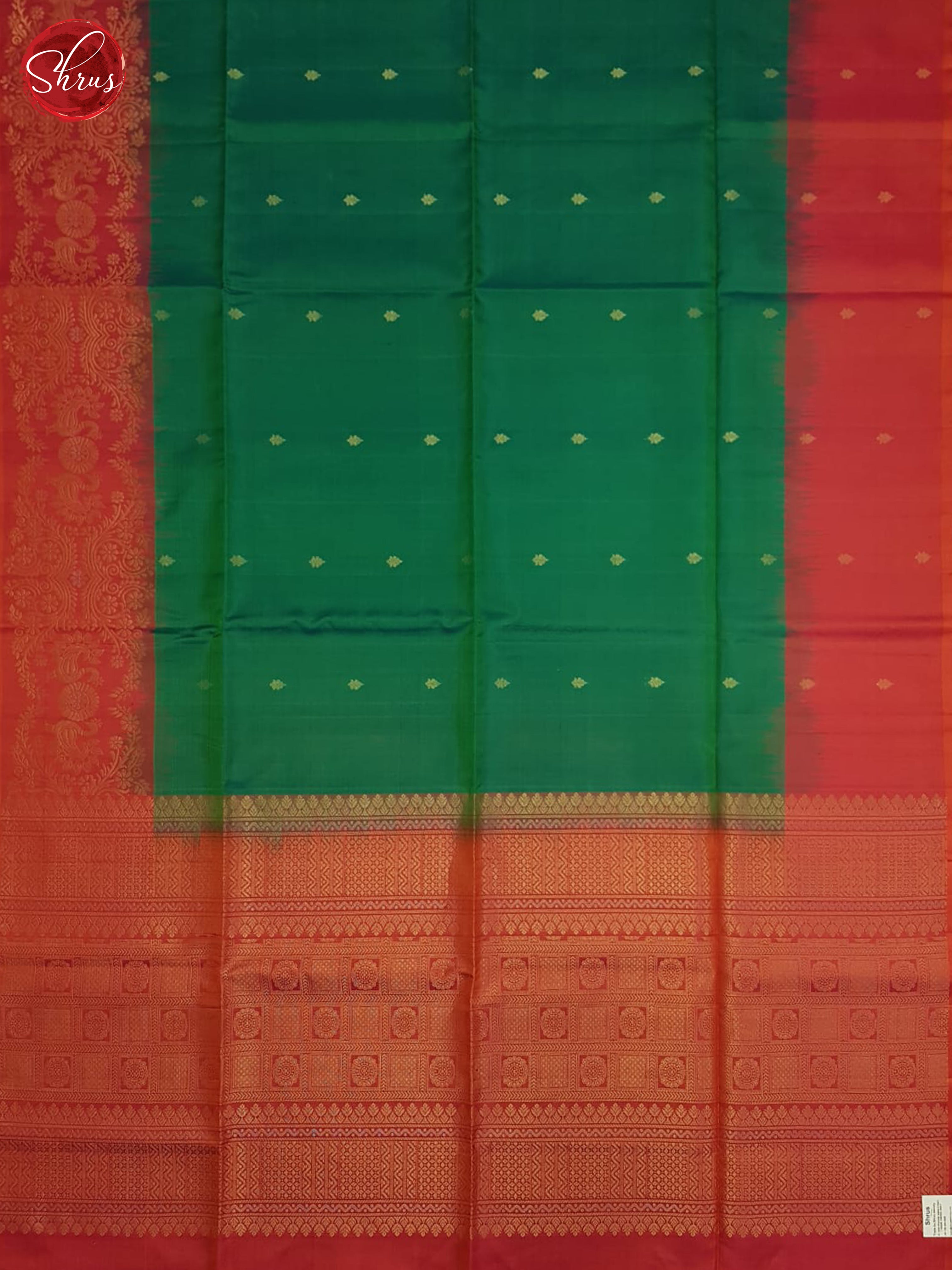 Green And Orangish Pink-soft silk saree - Shop on ShrusEternity.com