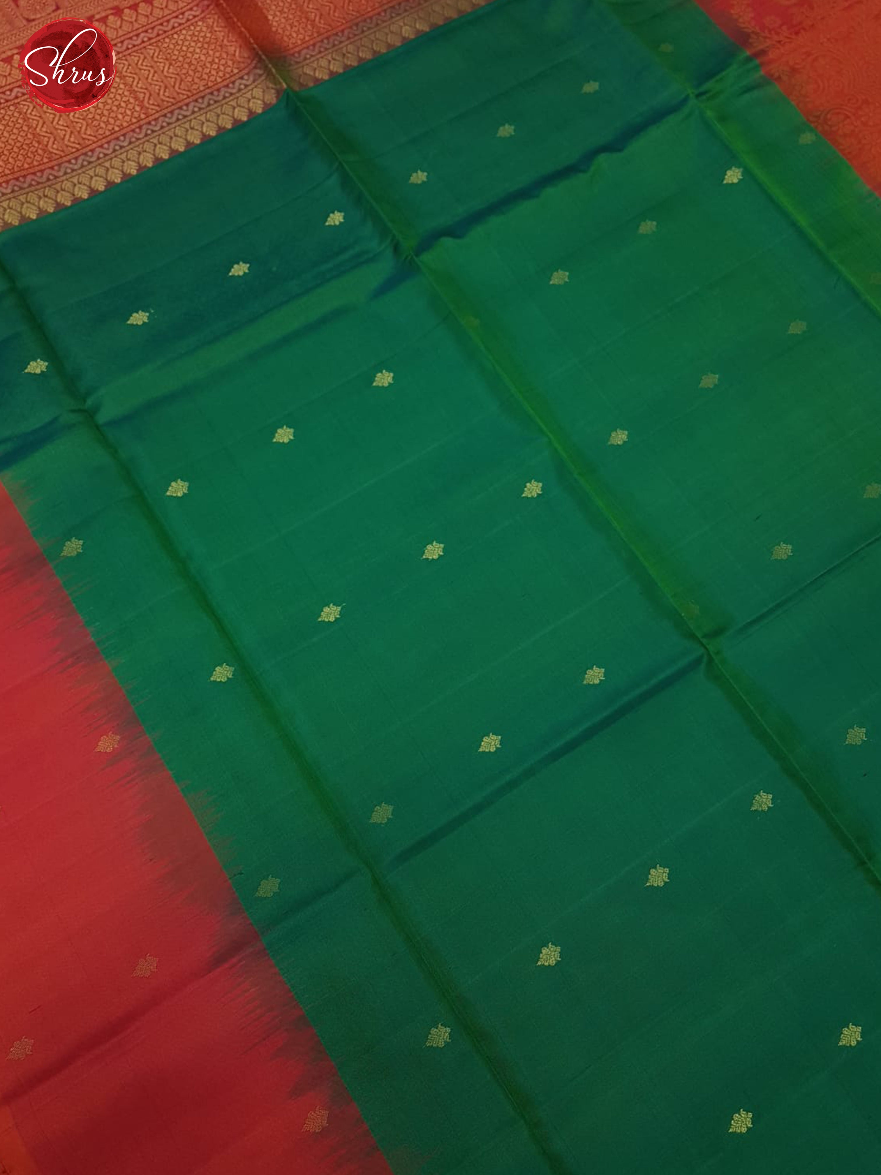 Green And Orangish Pink-soft silk saree - Shop on ShrusEternity.com