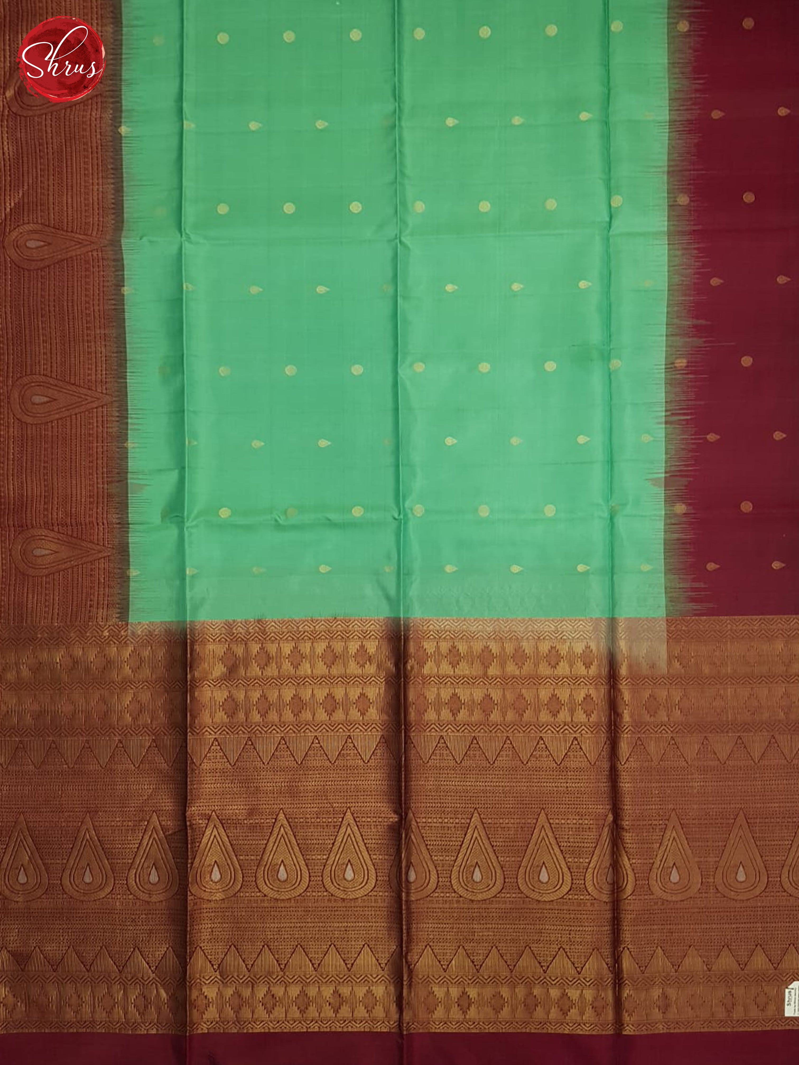 Pastel Green And Wine-Soft Silk saree - Shop on ShrusEternity.com