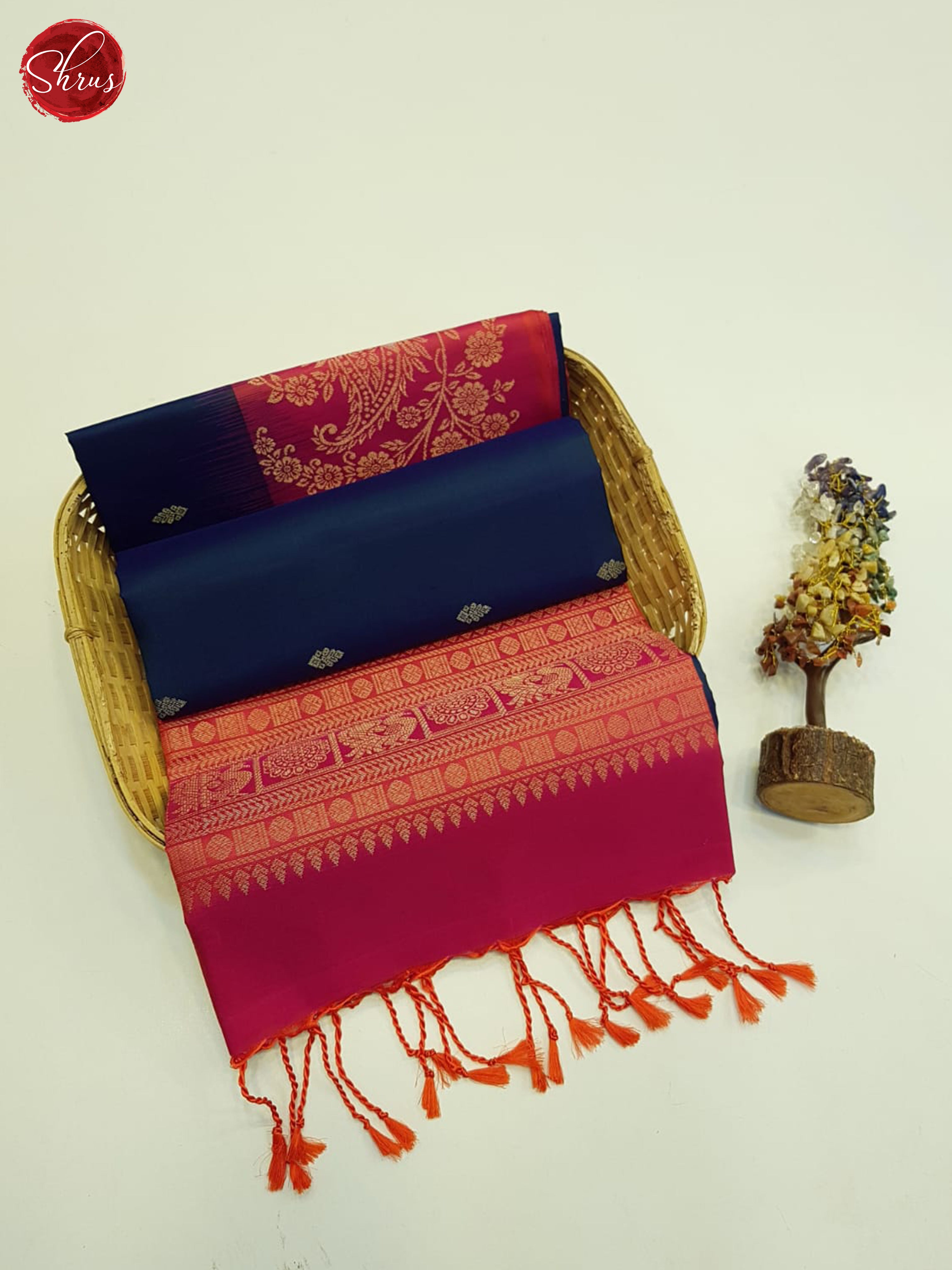 Blue And Pink- Soft silk Saree - Shop on ShrusEternity.com