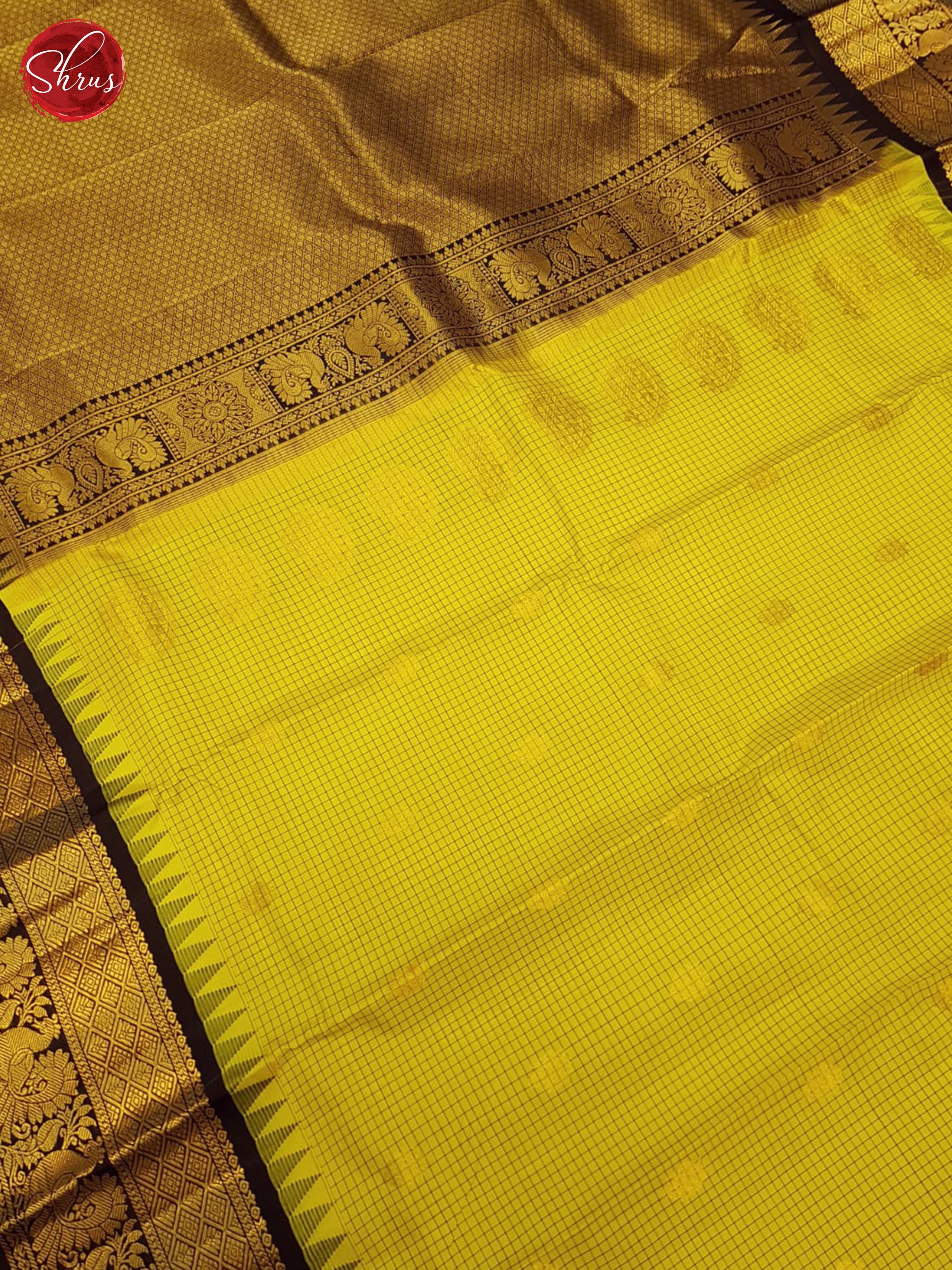 Yellow And Brown- Gadwal Silk Saree - Shop on ShrusEternity.com
