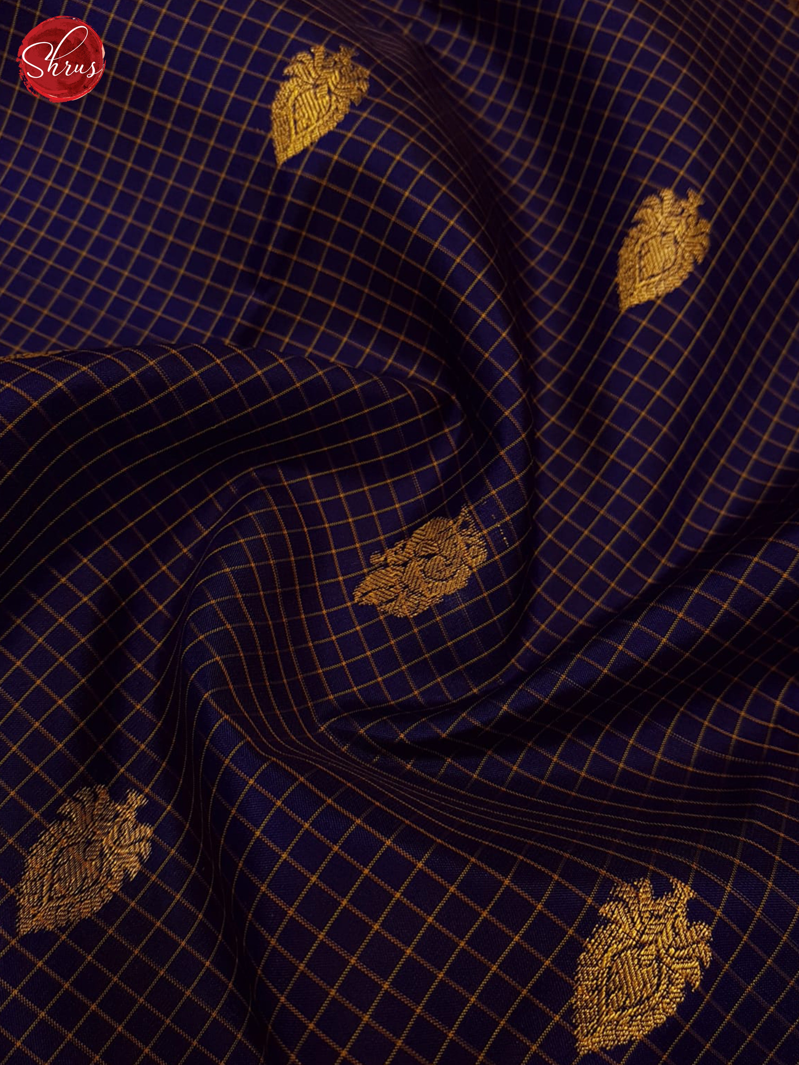 Blue And Orange-Gadwal Silk Saree - Shop on ShrusEternity.com