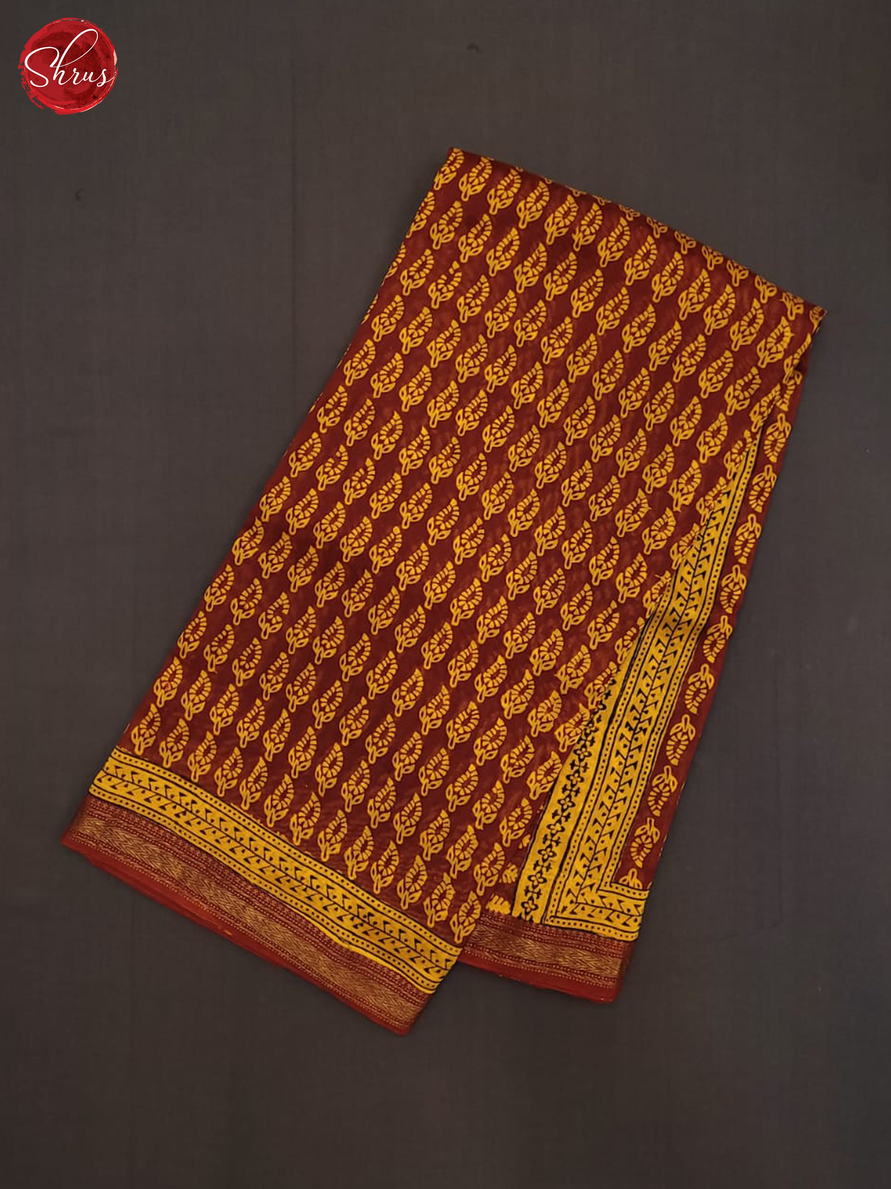 Maroon and mustard- Maheshwari Silk Cotton - Shop on ShrusEternity.com