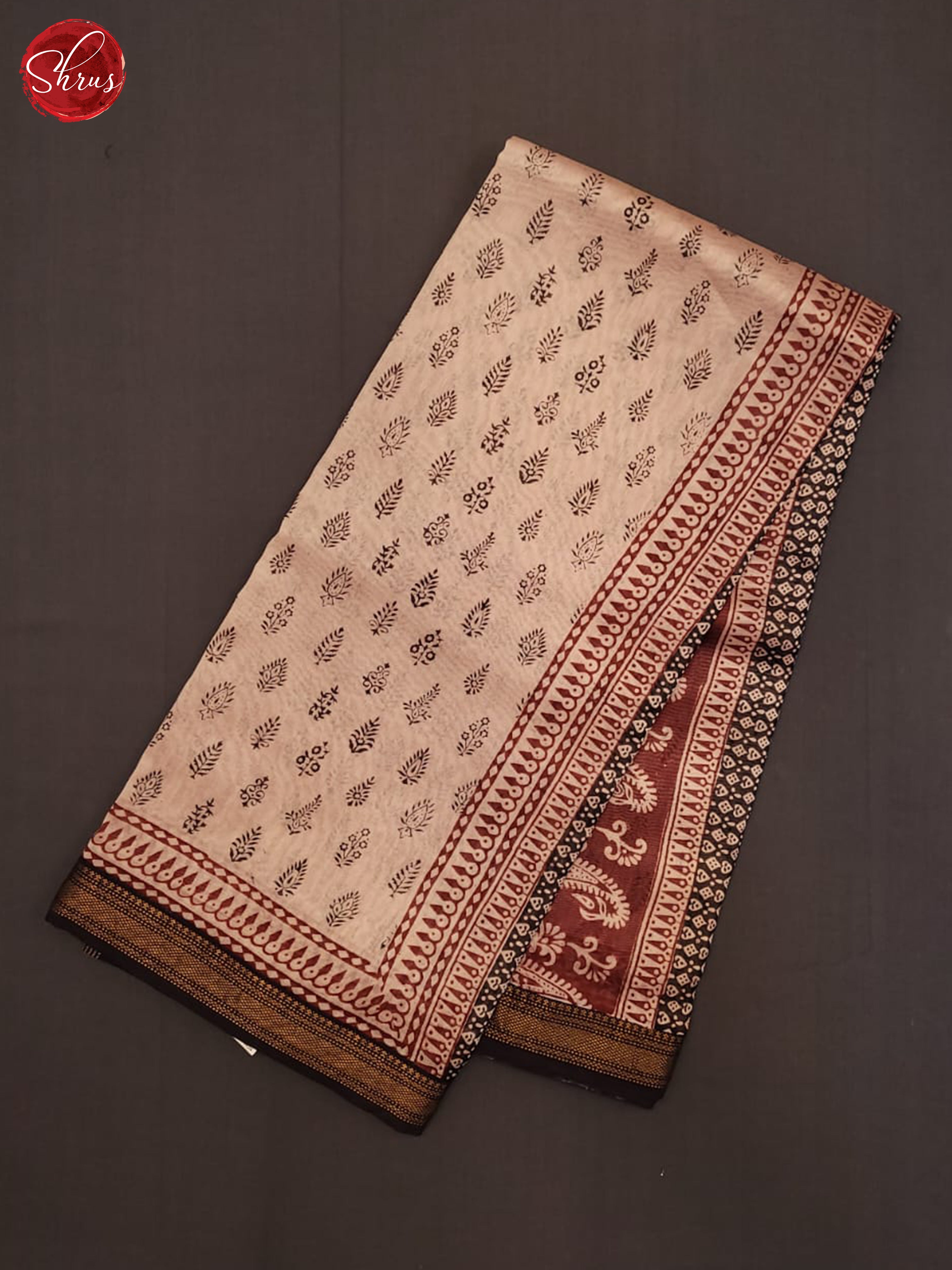 cream and black- Maheshwari Silk Cotton - Shop on ShrusEternity.com