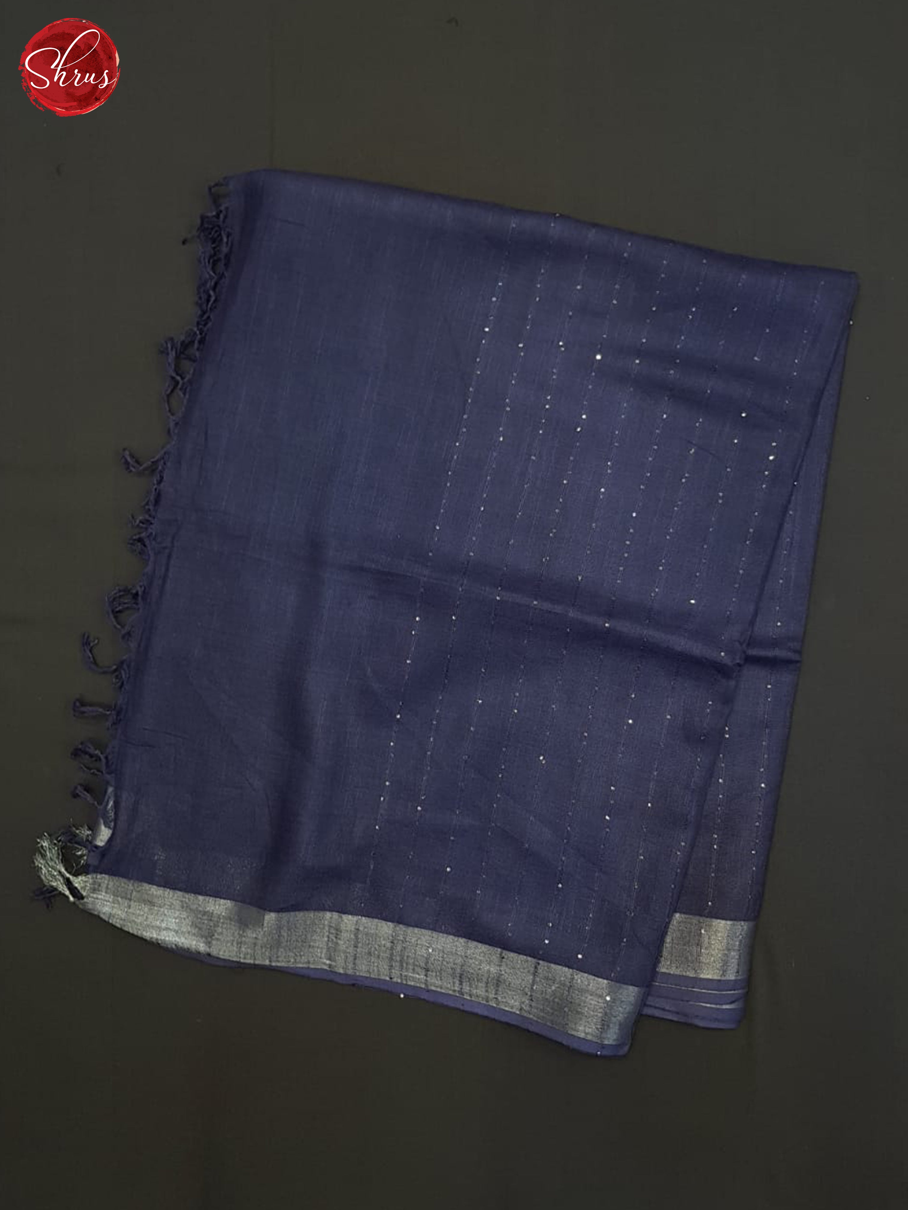 Blue(Single tone)- linen Cotton Saree - Shop on ShrusEternity.com