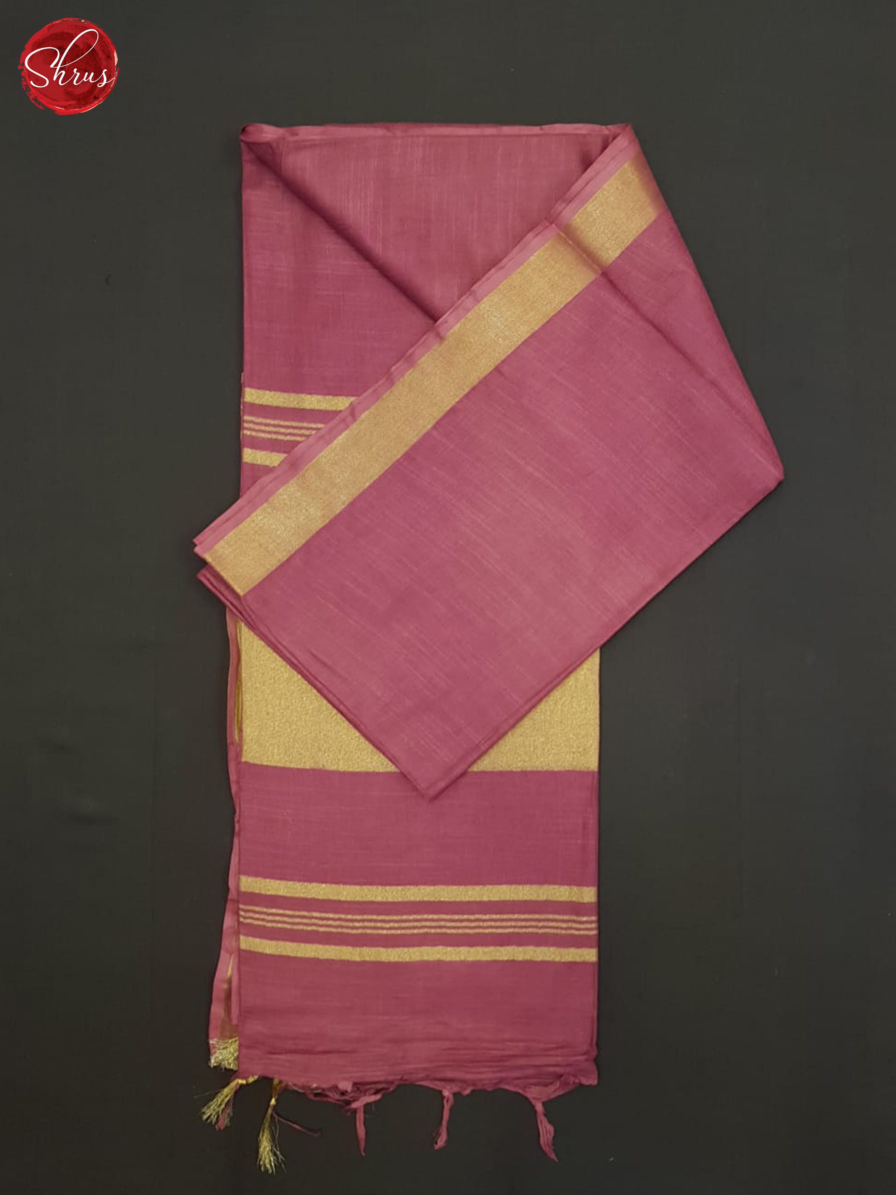 Pink(Single tone)-Linen Cotton saree - Shop on ShrusEternity.com