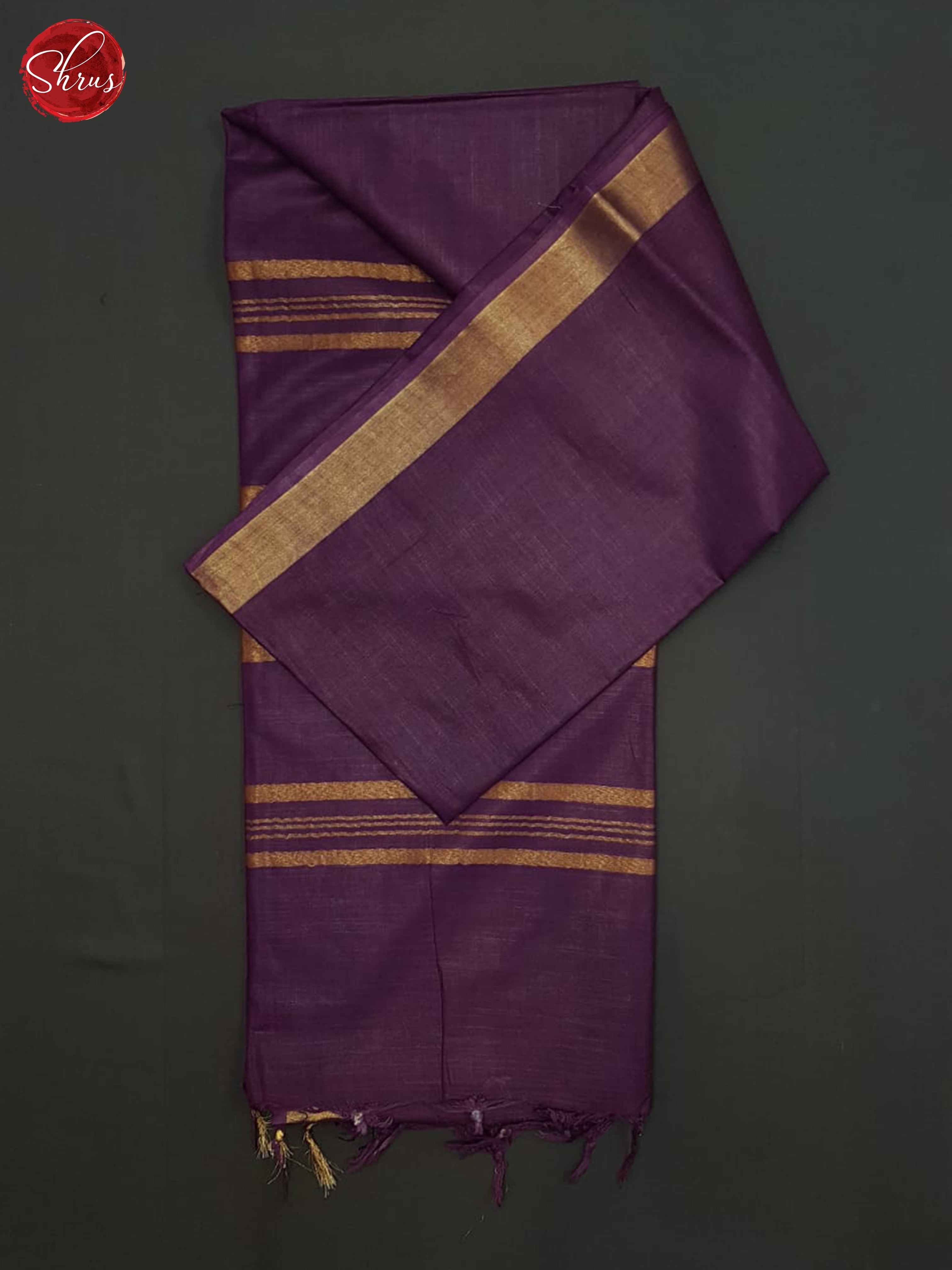 Deep Wine(Single tone)- Linen Cotton saree - Shop on ShrusEternity.com