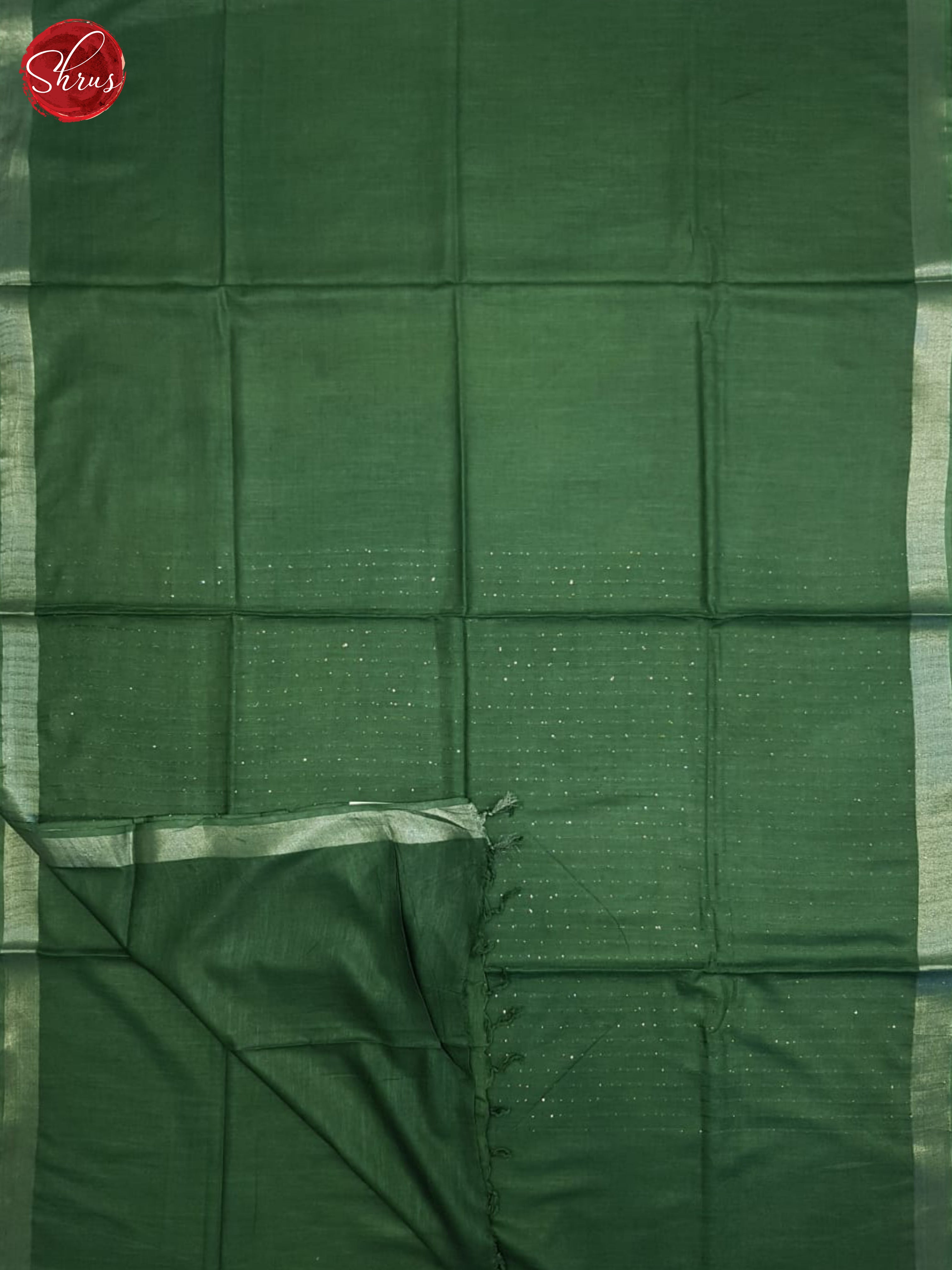 Green(Single tone)- Linen Cotton Saree - Shop on ShrusEternity.com