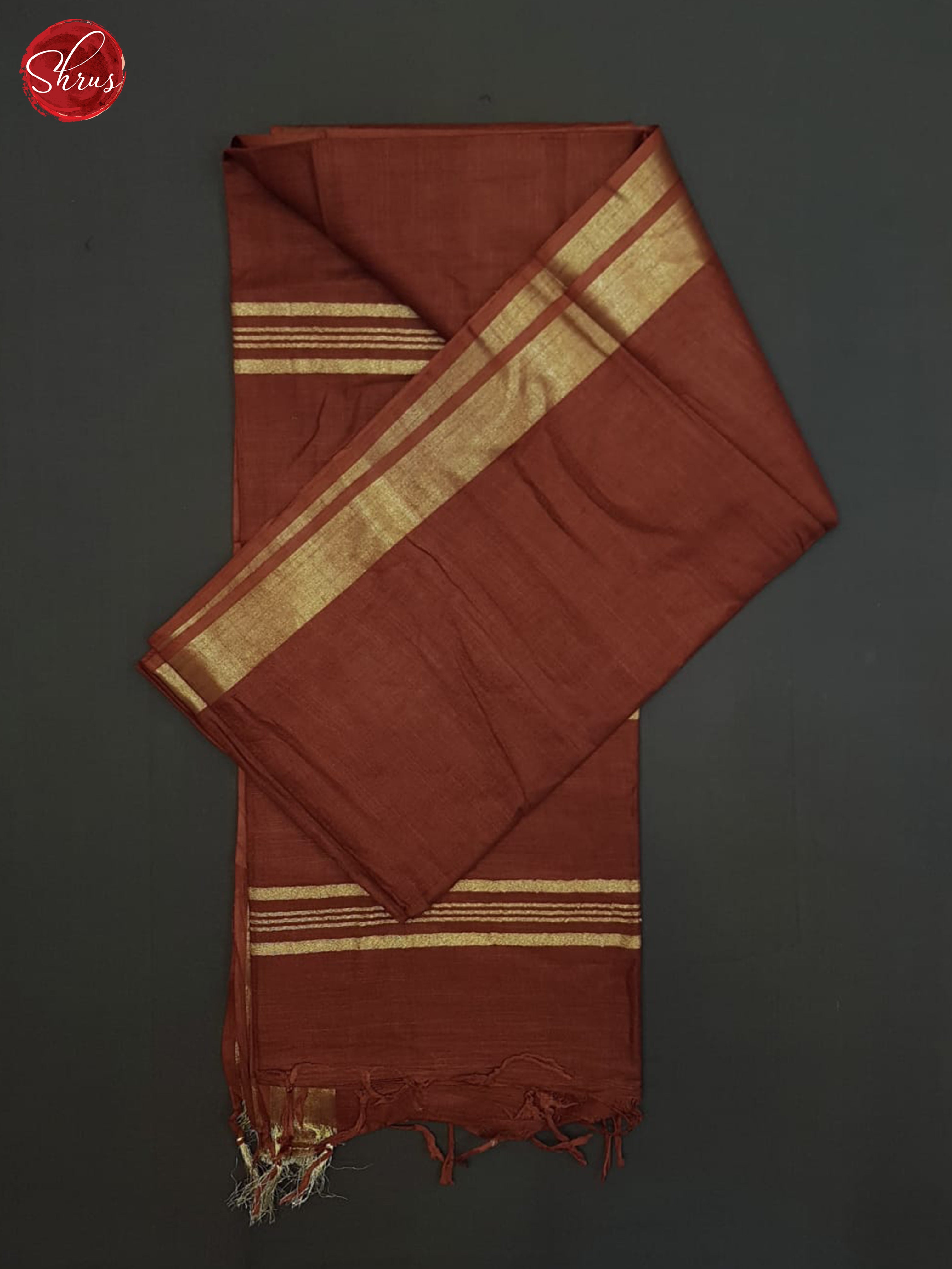 Brown(Single tonel)-Linen Cottin saree - Shop on ShrusEternity.com