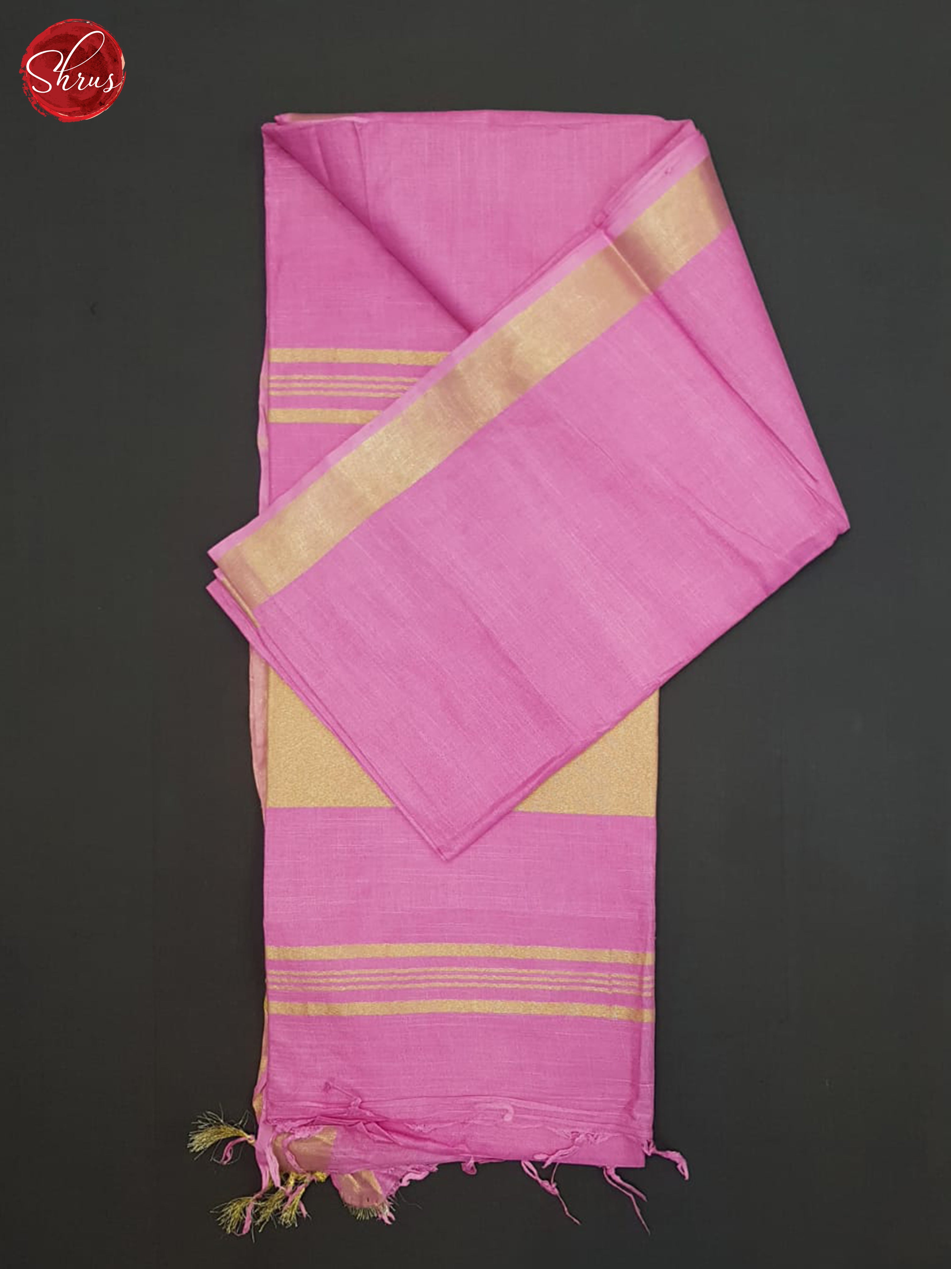 Pink(Single tone)-Linen Cotton Saree - Shop on ShrusEternity.com