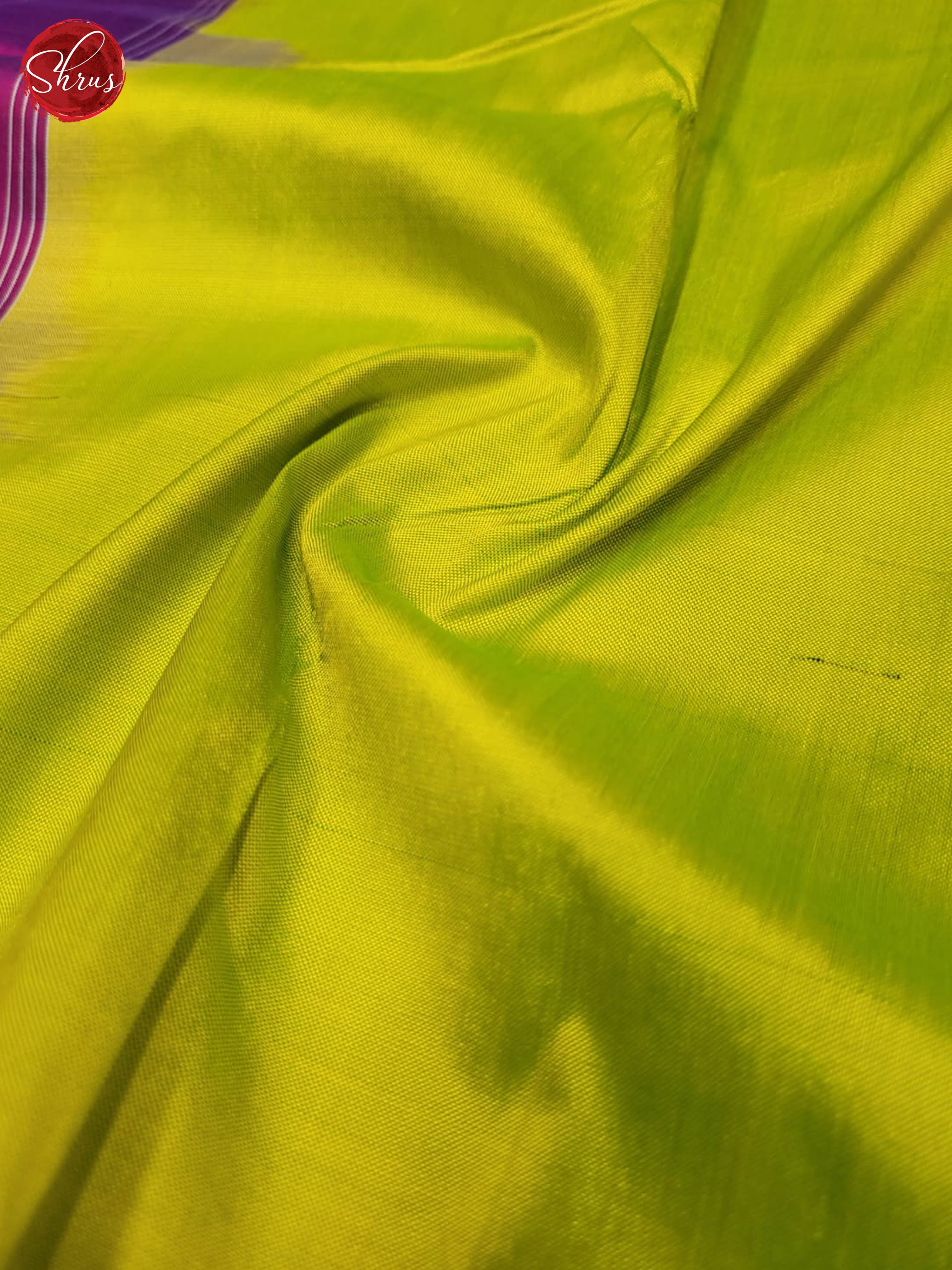 Green and purple- Ikkat Silk Saree(Ganga Jamuna Border) - Shop on ShrusEternity.com