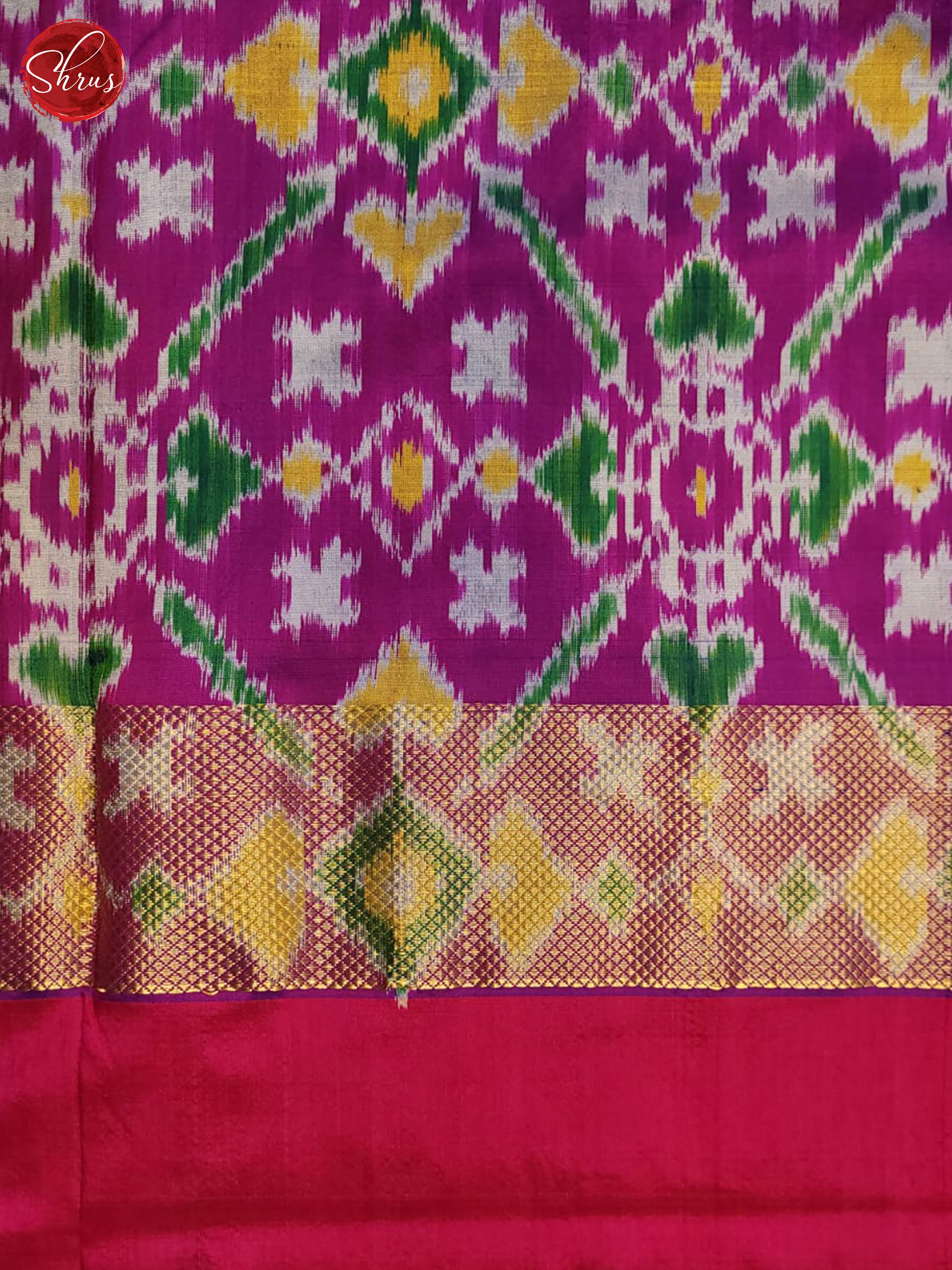 Green and purple- Ikkat Silk Saree(Ganga Jamuna Border) - Shop on ShrusEternity.com