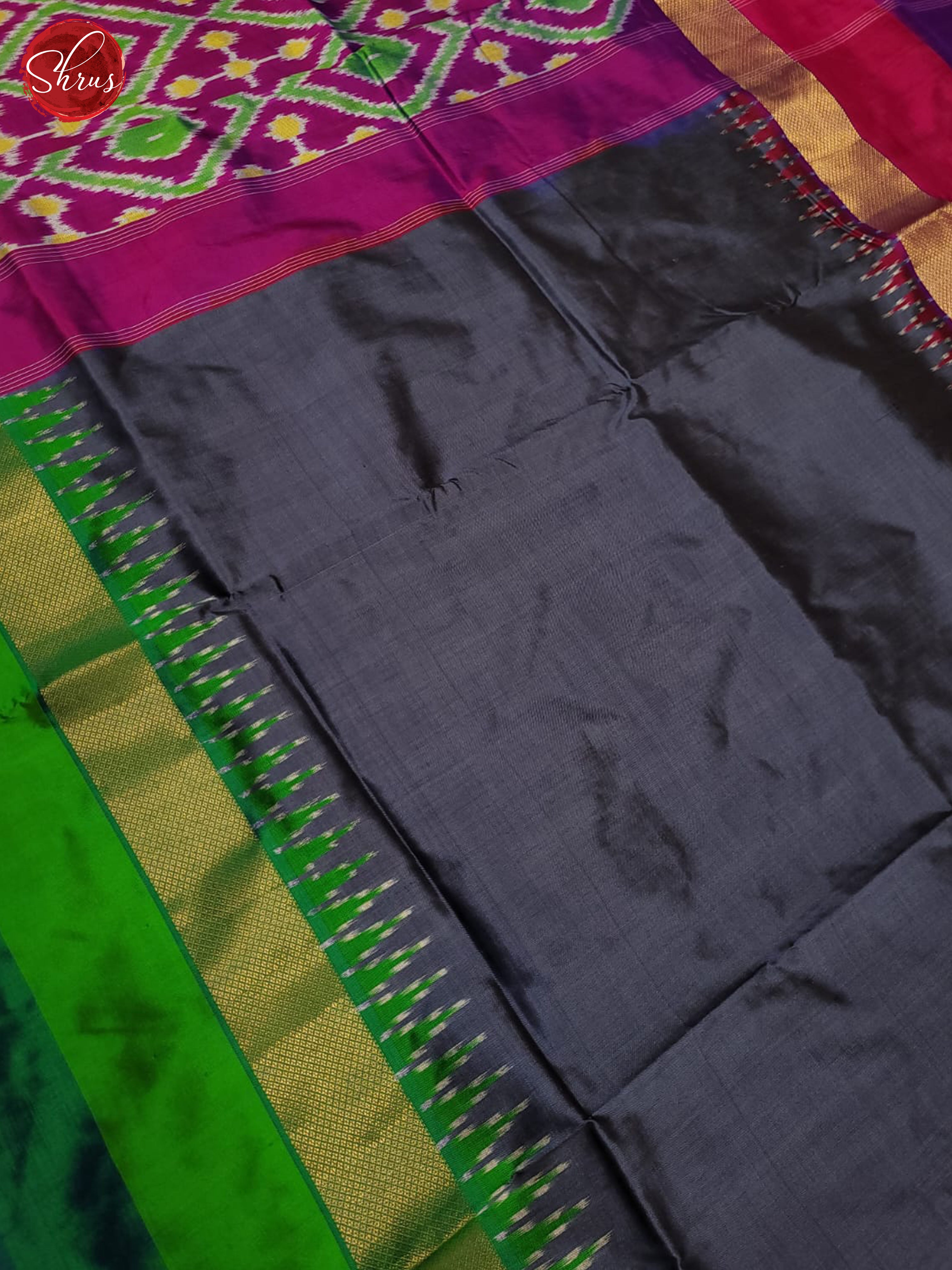 Grey and pink- Ikkat Silk Saree - Shop on ShrusEternity.com